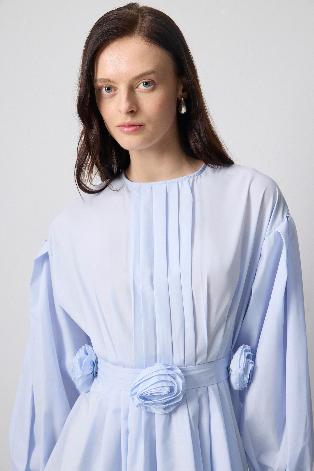 Touché Privé-ROCHIE POPLIN PLISĂ DETALIE FLORI 4