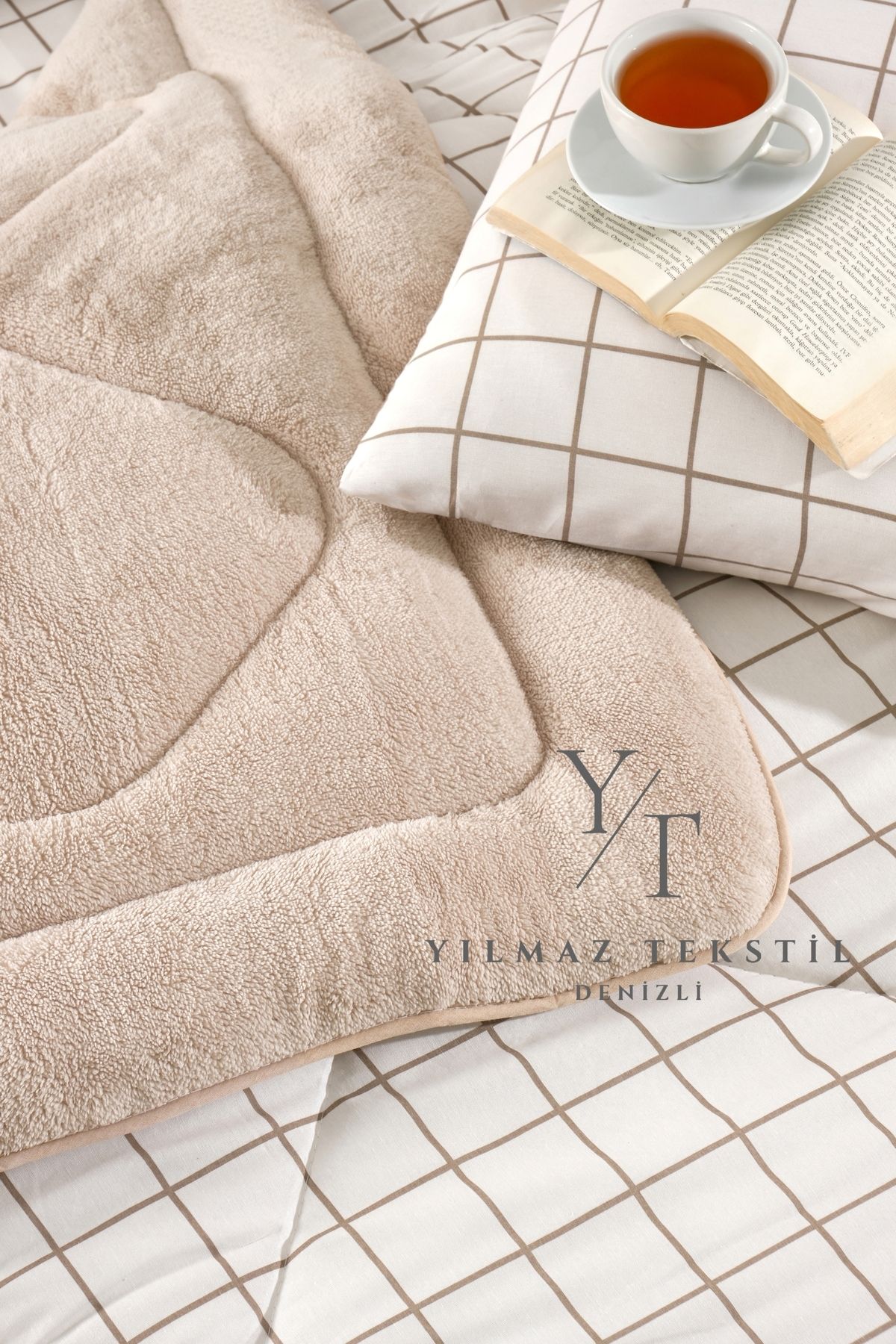 Home-Single Welsoft Quilt Sleeping Set Cream Square |   Elastic Sheet |   Dowry Set |   Dowry Team 3