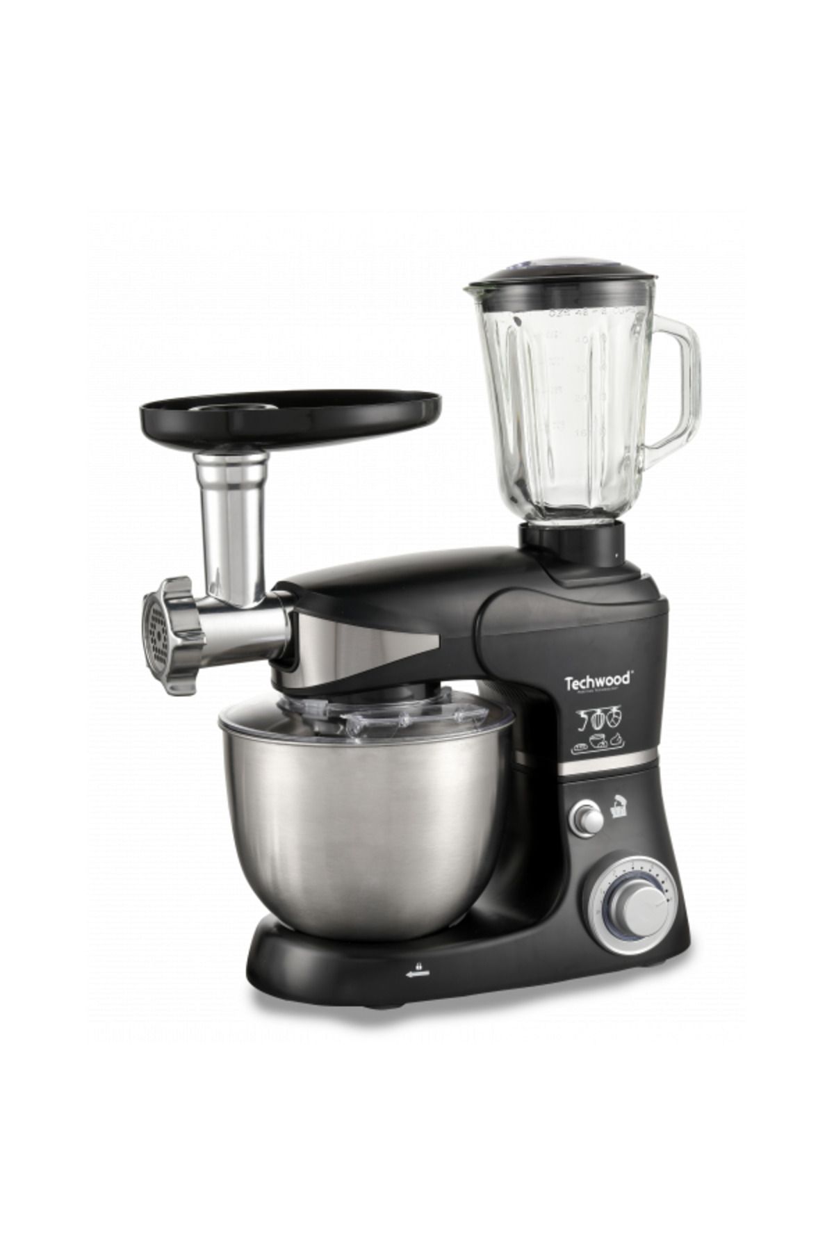 Techwood-Kuchynský robot 3 v 1 Techwood TRO-5066, 1000W, mixér 5L, mixér 1,5L, mlynček na mäso 4