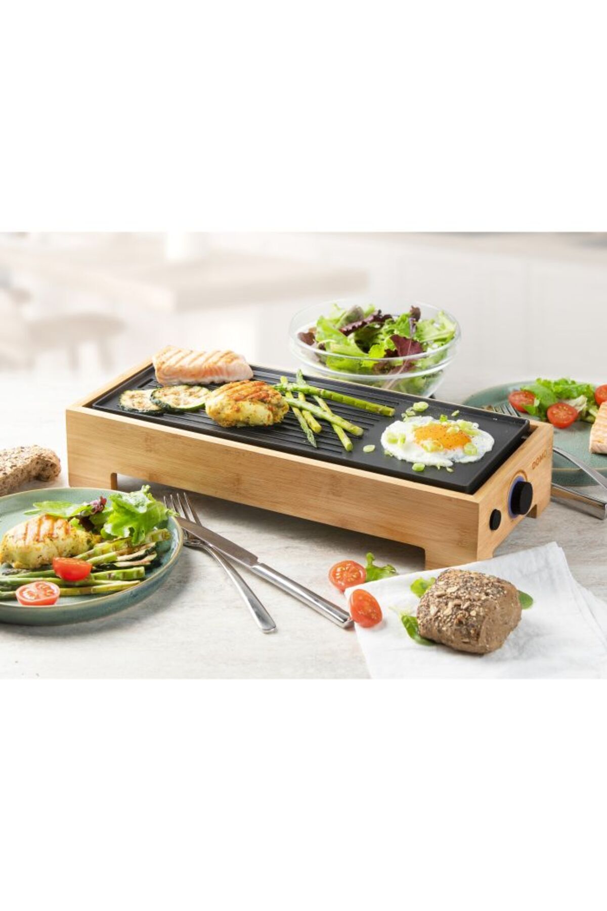 Domo-Electric Grill Teppan Yaki Do9270g, 1000w, 36x14cm, Bamboo 10