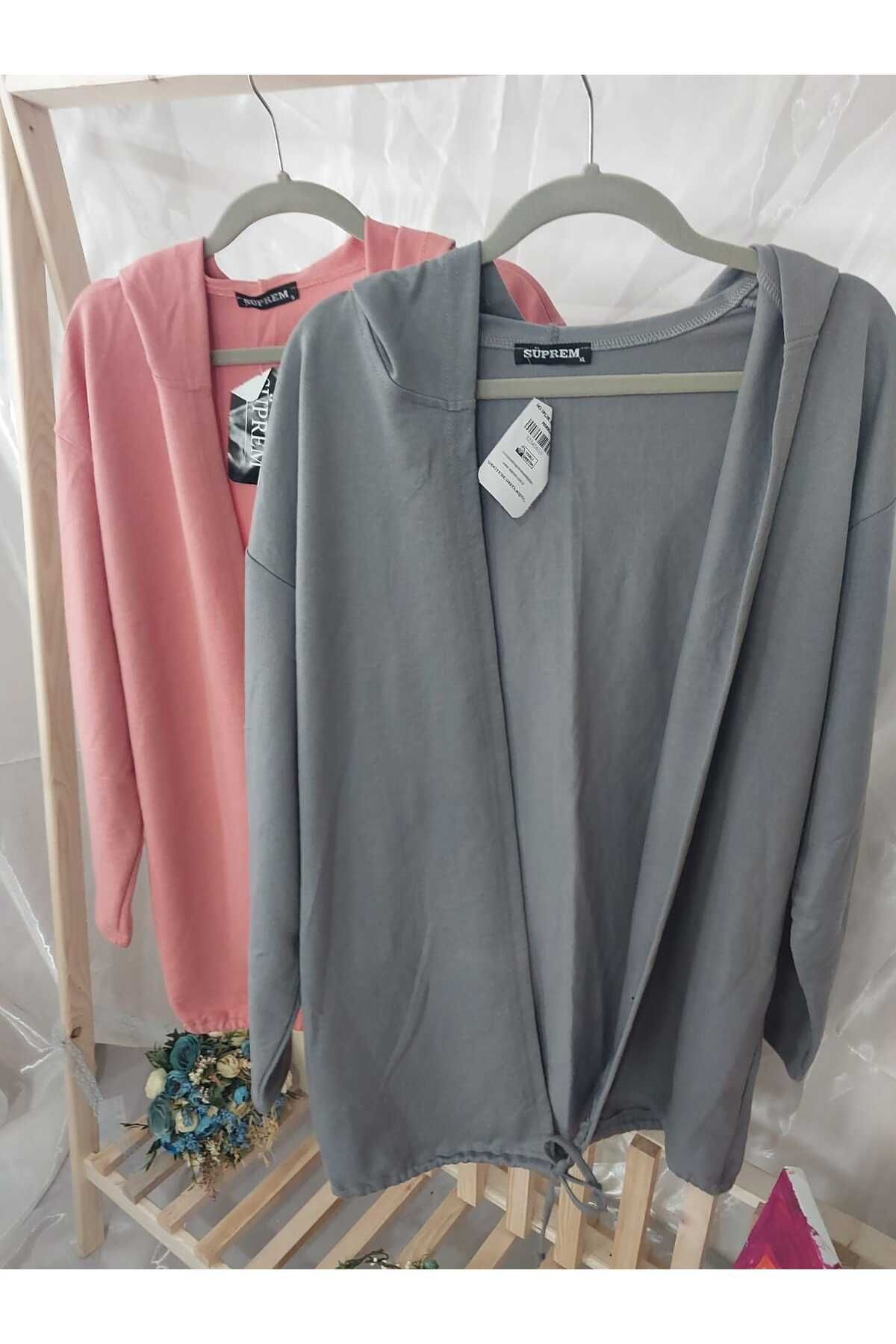 aryam butik-Two Thread Tie Back Festive Hooded Cardigan 6
