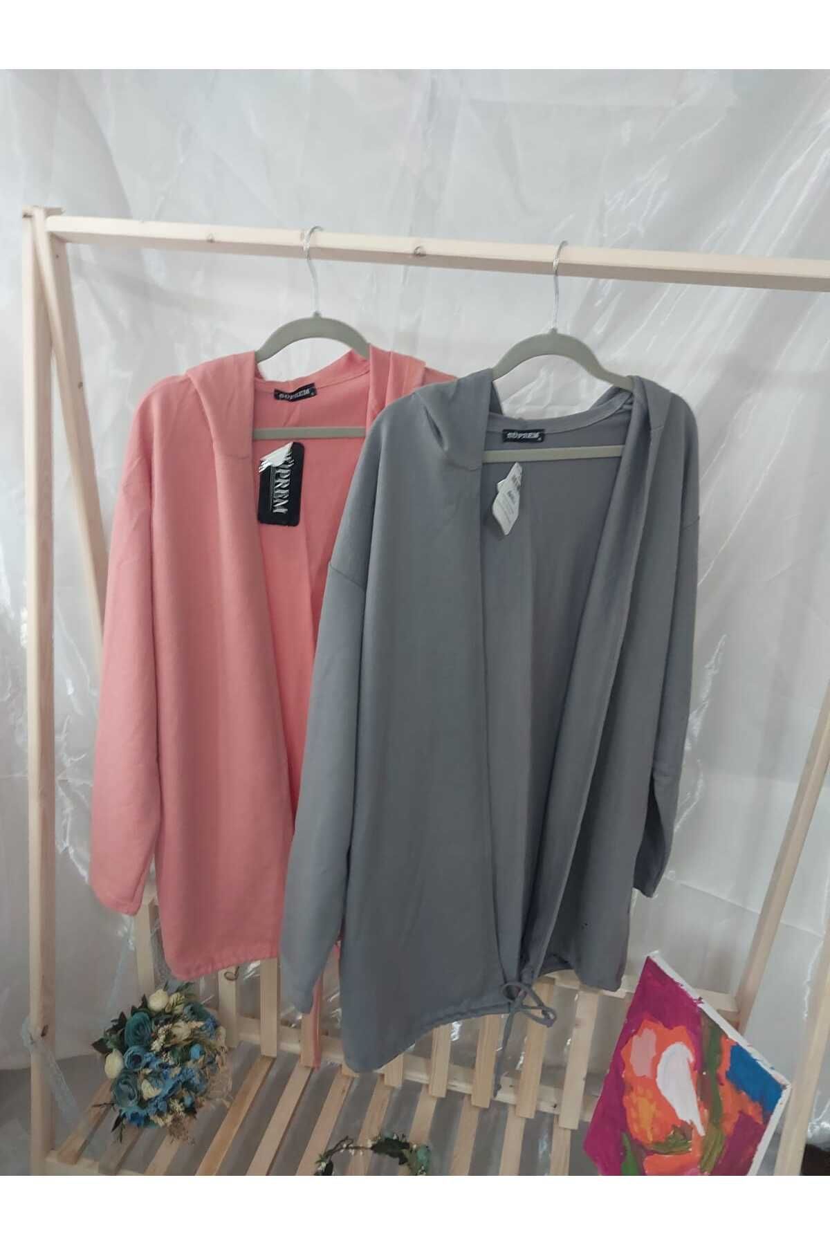 aryam butik-Two Thread Tie Back Festive Hooded Cardigan 5