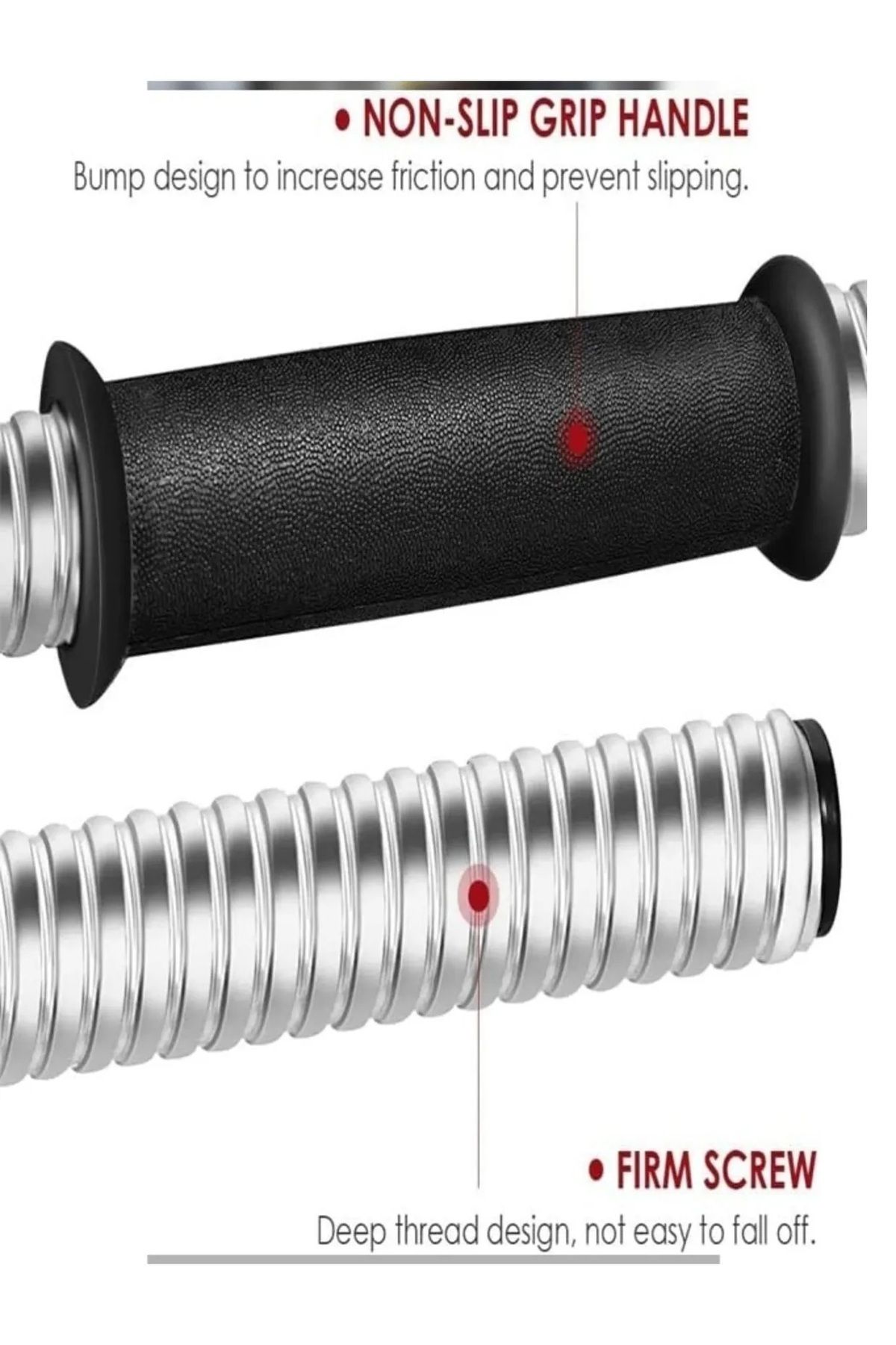 Fitness World-2-in-1 barbell dumbbell set, dumbbell set with adjustable weights, 30 kg, silver 3