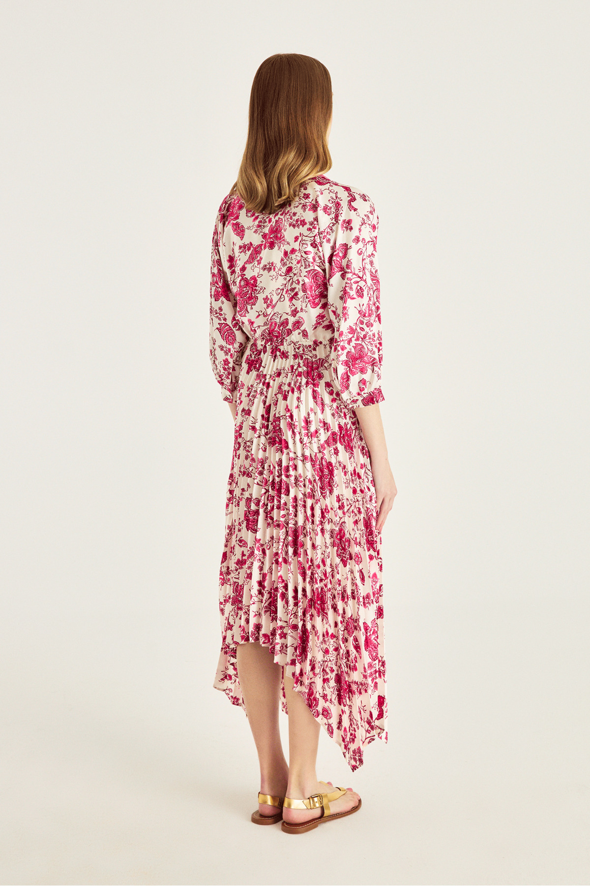 Naramaxx-Asymmetrical Skirt Pleated Dress 7