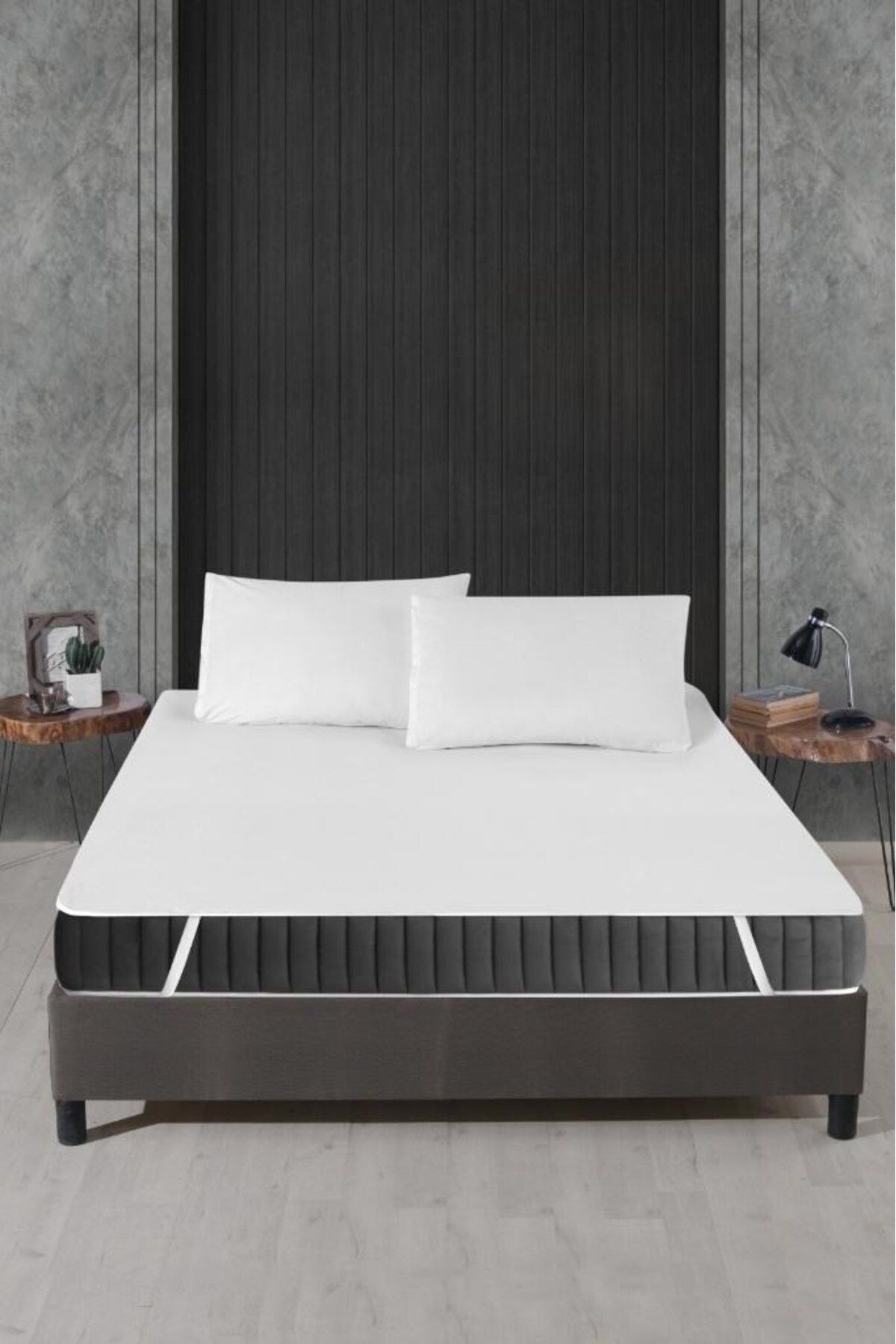 KfksStore Alez Pamuklu Dört Köşe Lastik Yatak Koruyucu 160*200 cm