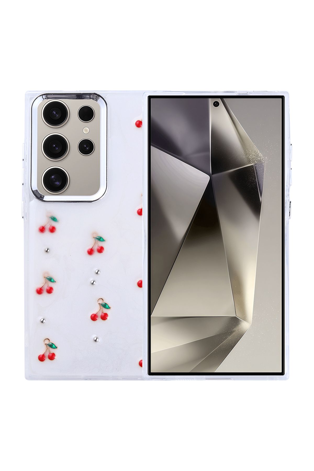 Coverzone Samsung Galaxy S24 Ultra ile uyumlu Kılıf Airbag Köşeli Şeffaf Baskılı Z-Kutup