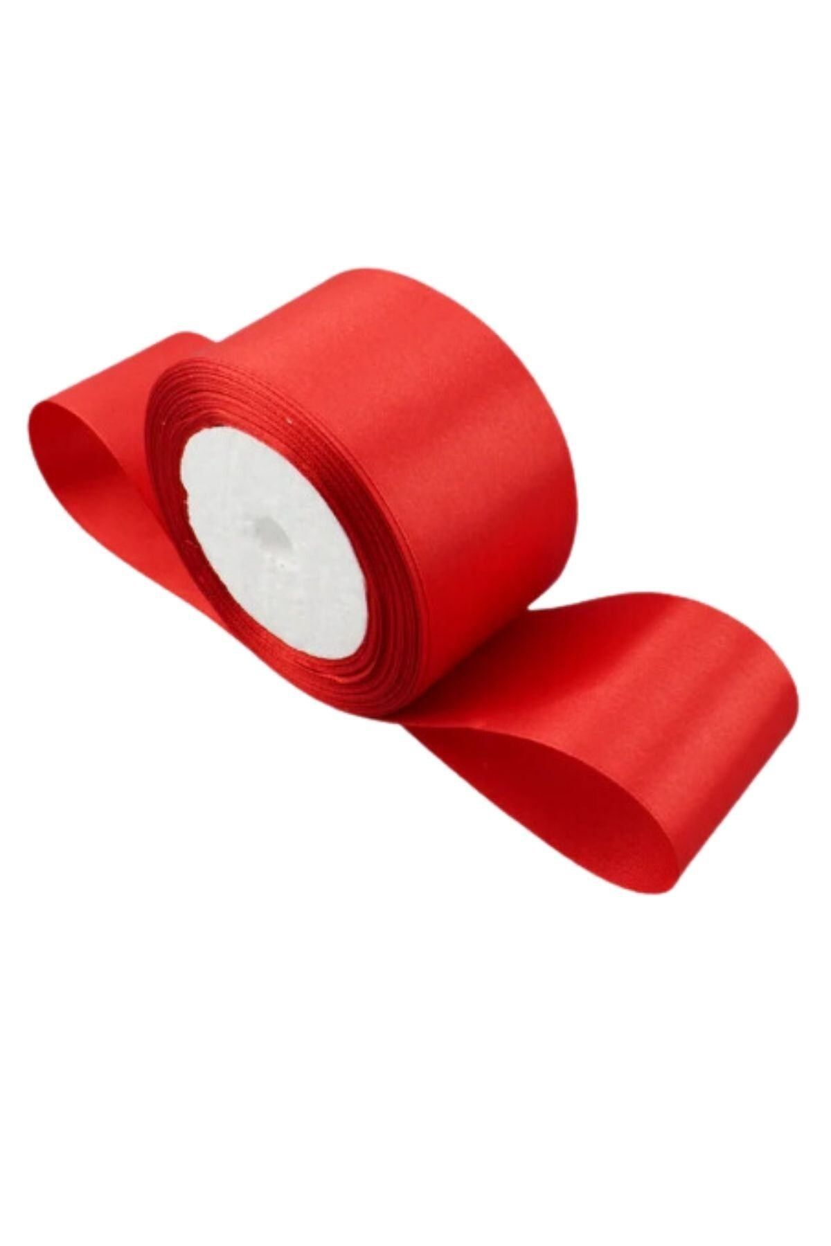 KfksStore Saten Kurdele 6 cm Kırmızı 2 Metre