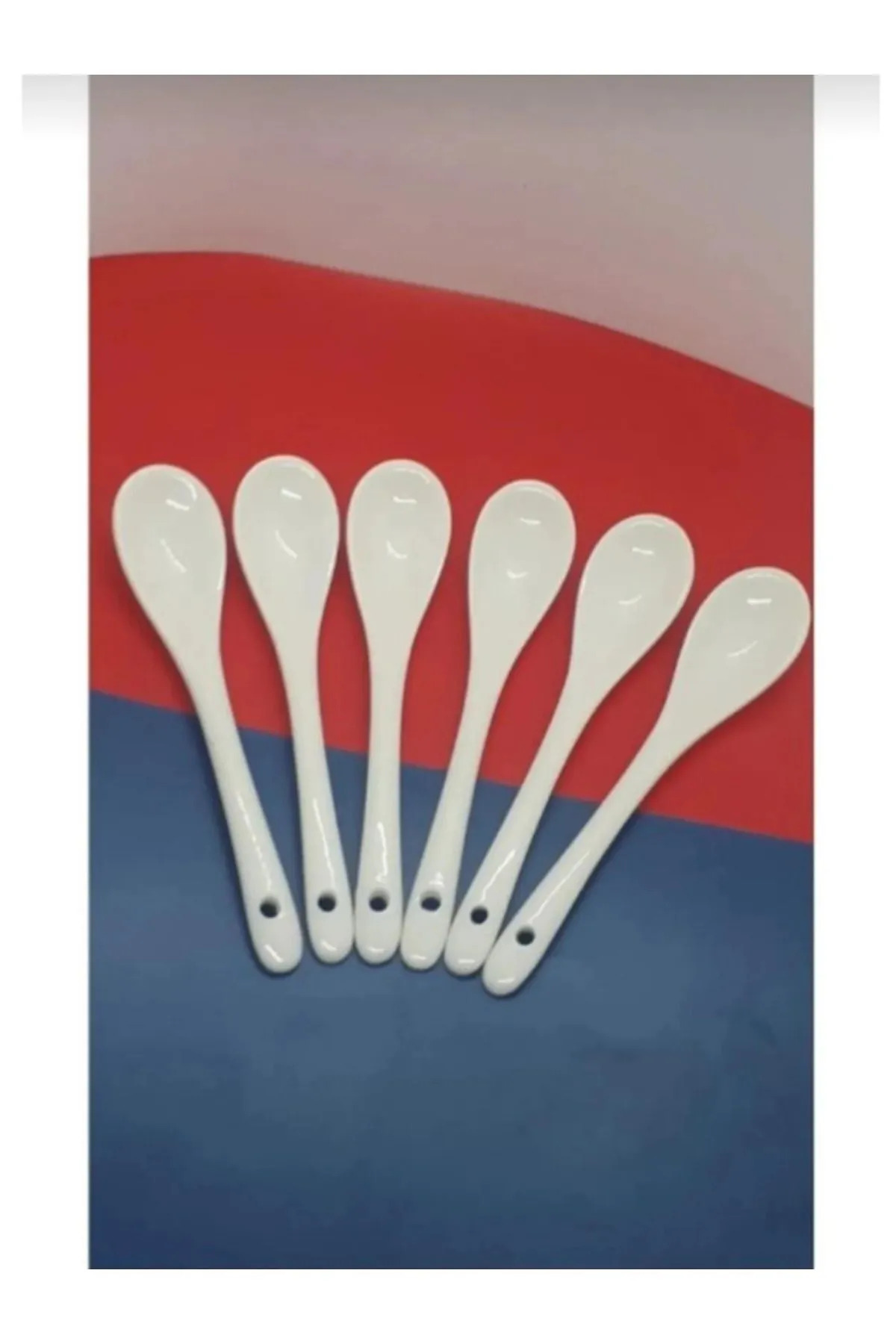 Lumpedy 12-Adet Beyaz Porselen Servis ve Baharat Kaşığı Mama Şeker Çay Tatlı Reçel Kahvaltılık Kaşığı 12cm fotoğrafı 3 (önizleme)