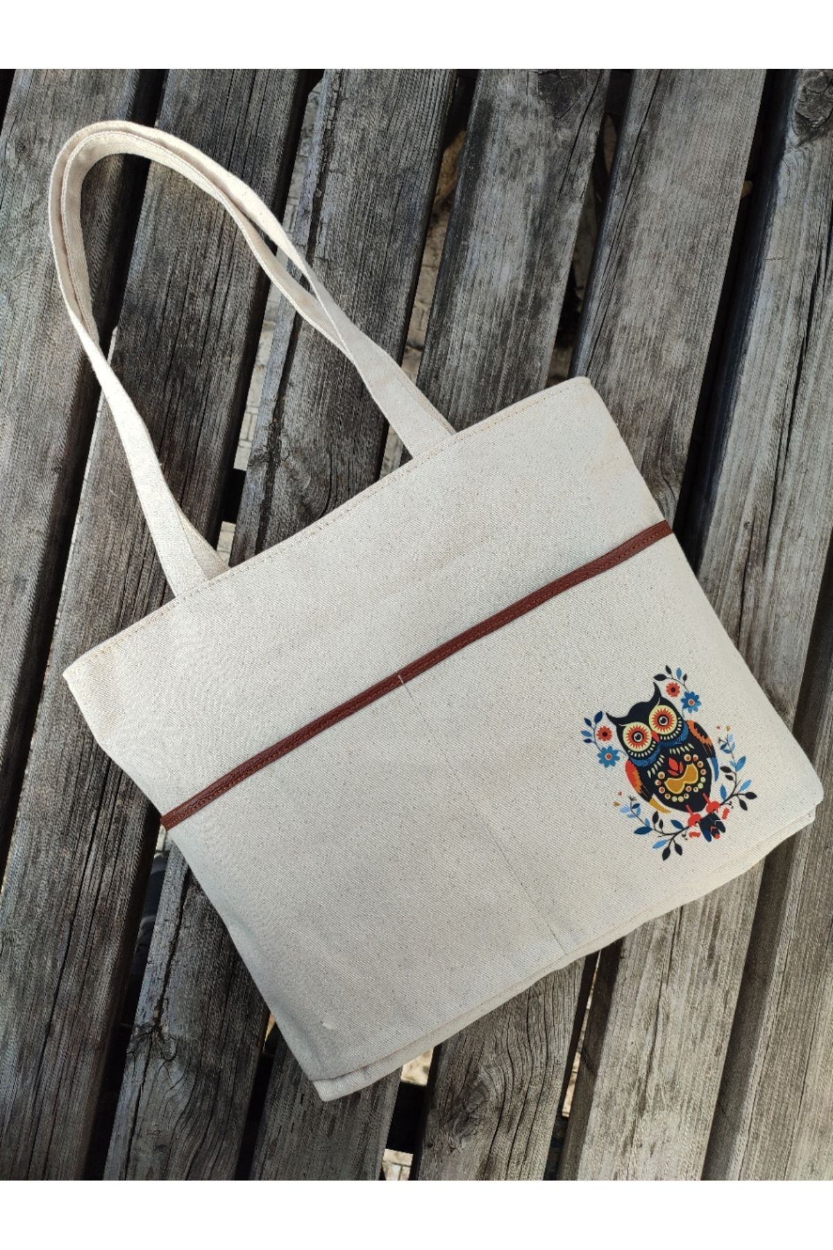 JANJAN-Canvas Bag, Zippered, Front Pocket, Inner Pocket Canvas Tote Bag 1