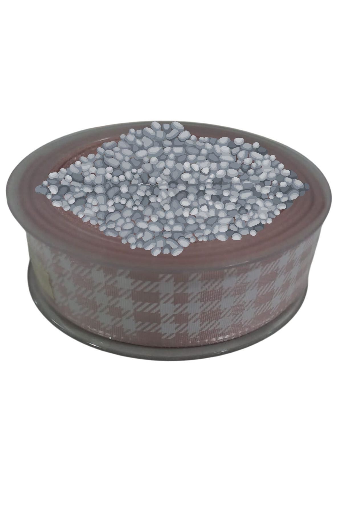 New Things Tafta Ekoseli Kurdele 25 mm Pudra 2 Metre