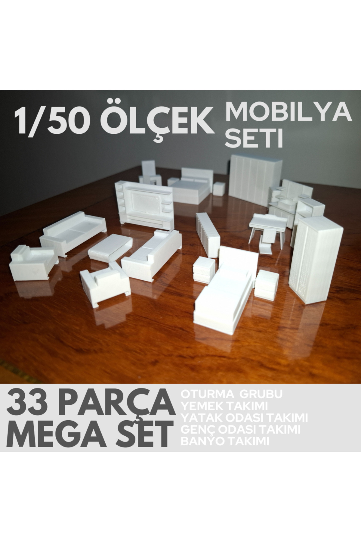 Home 1/50 Ölçek Mimari Maket Diorama Mobilya Seti-minyatür Boyanabilir Ev Eşyaları, Iç Mimari Tefriş