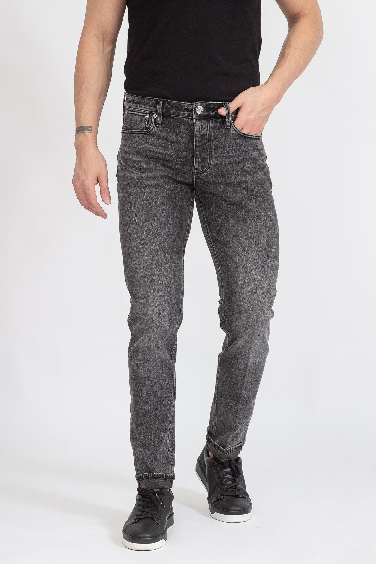 امپوریو آرمانی شلوار جین مشکی طرح‌دار مردانه طرح‌دار 5 جیب 3r1j75 1dpyz-0006