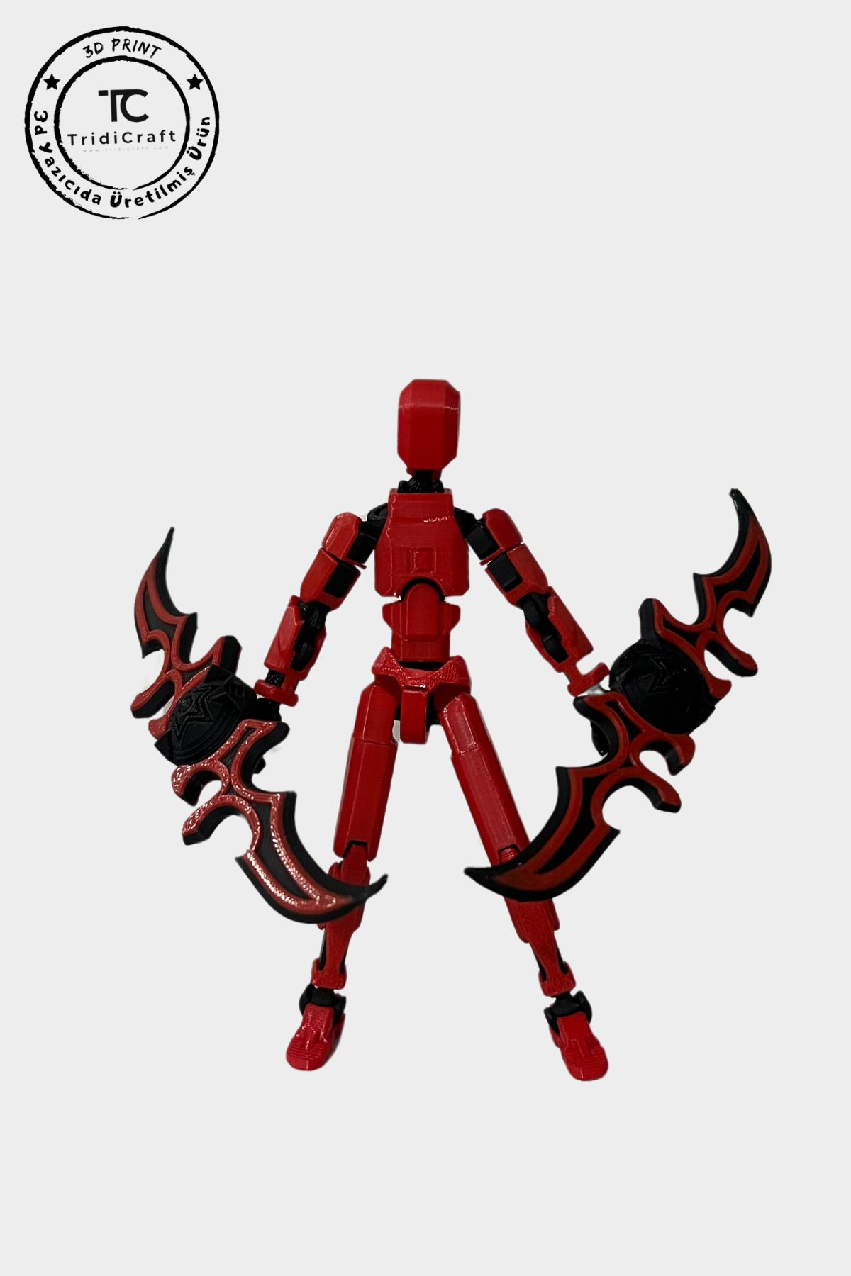 Full Set İnsansı Oynar Eklemli Robot Kırmız Siyah Dummy Aksiyon Figürü Oyuncak 1 Adet - 3