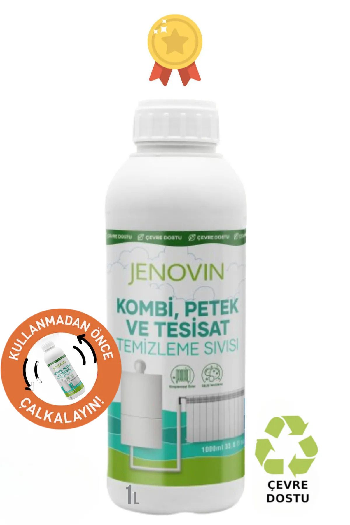 Jenovin Kombi Ve Petek Tesisat Temizleme Solüsyonu 1 L Isıtma Sistemi Bakım Ürünleri