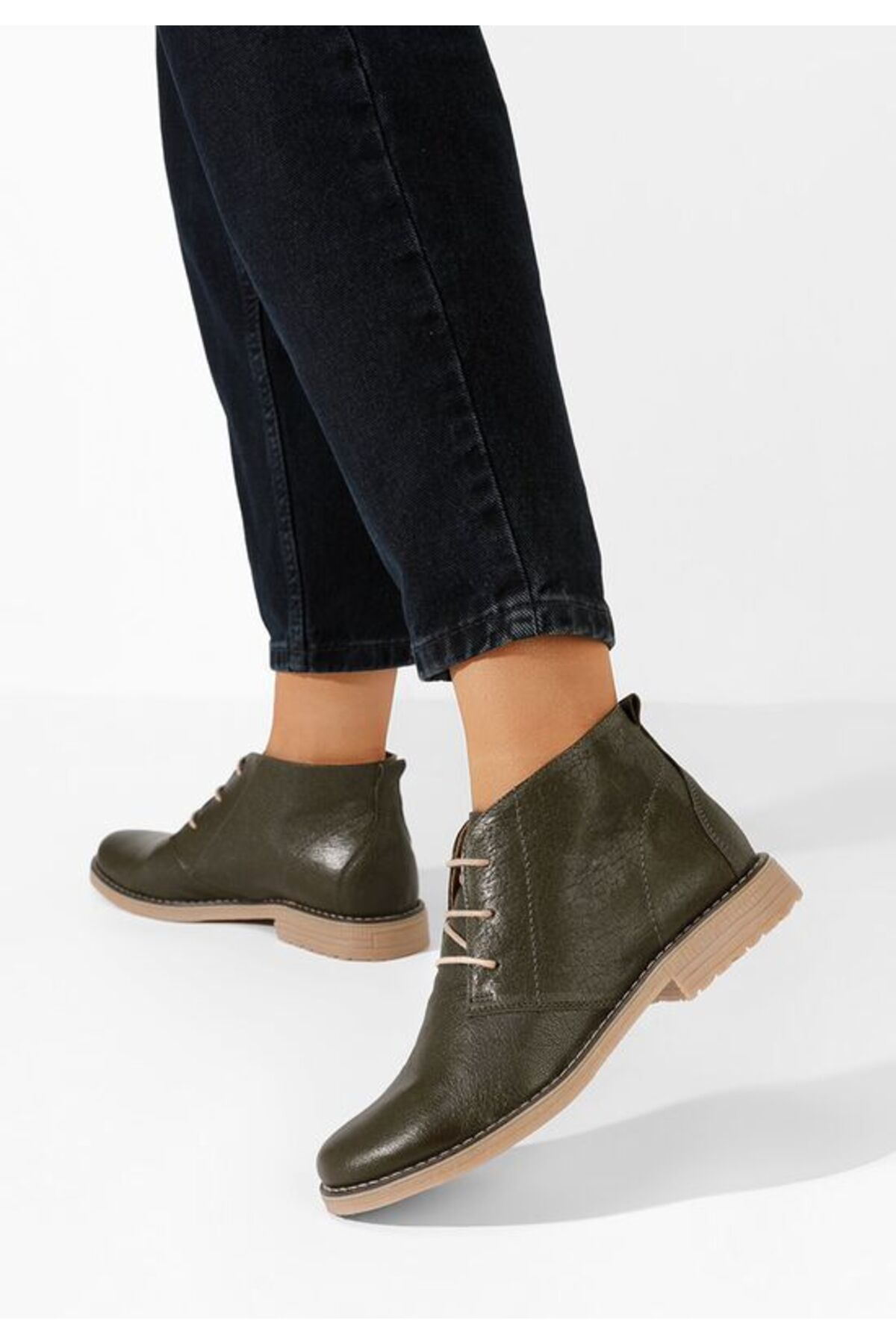 B T Shoes-Ghete dama piele Kalisa V2 kaki 2