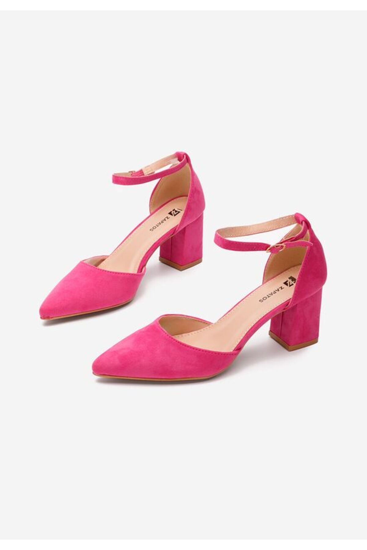 B T Shoes-Alivila V2 Fuchsia Chunky Heel Shoes 4