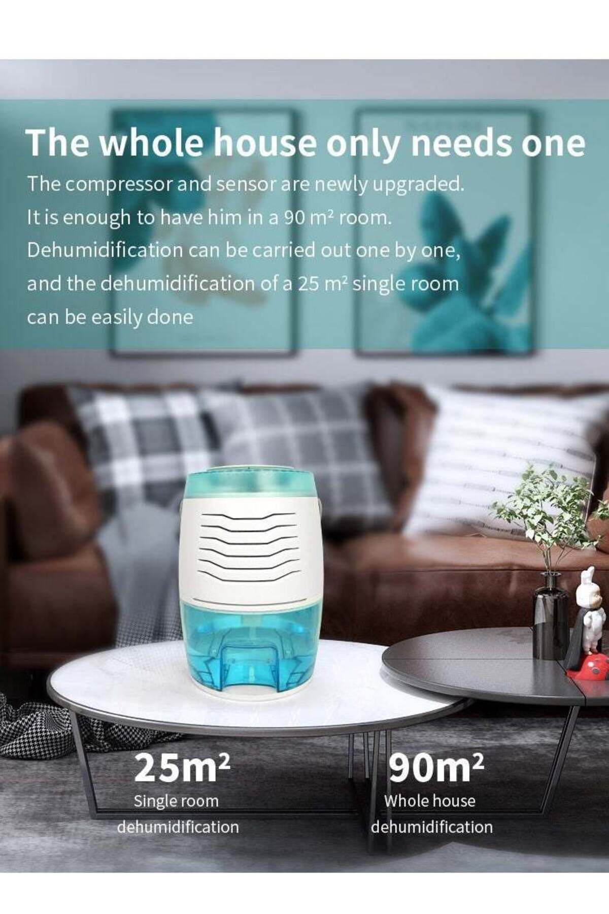 COOYA-مزيل رطوبة الهواء المحمول، سعة كبيرة 1200 مل، مع ضوء LED سريع، للاستخدام المنزلي، 36 واط 5