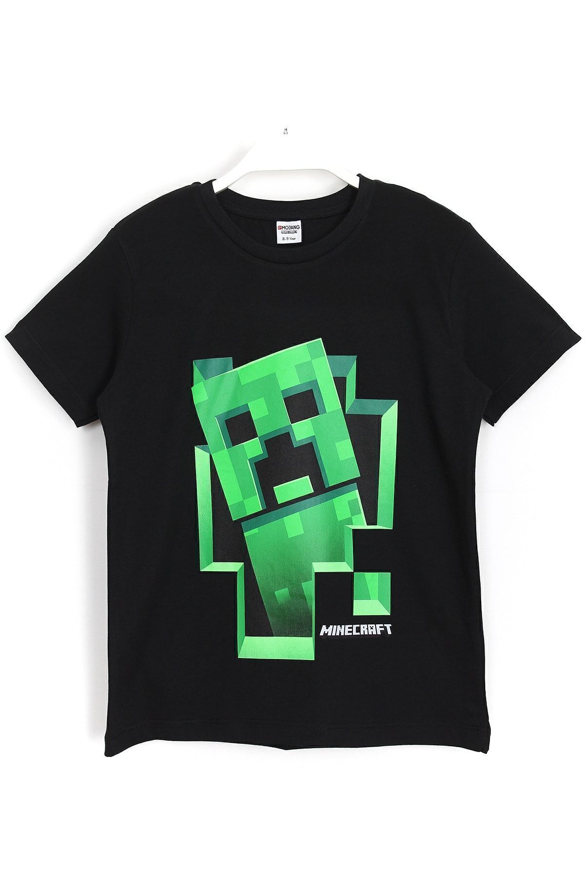 FoxSkin Sportswear&Company Minecraft Tasarım Çocuk Tişört - Siyah Baskılı Oversize Yazlık Kısa Kol T-Shirt Bisiklet Yaka