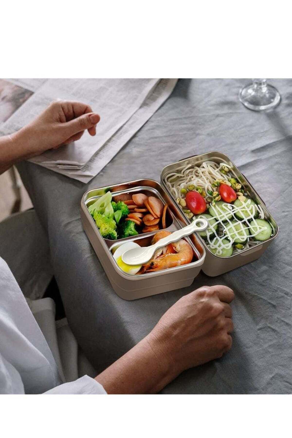 COOYA-Stainless Steel Bento Box,Reusable,Leak-proof,Compartment,for Storing Delicious Food,Lunches 6