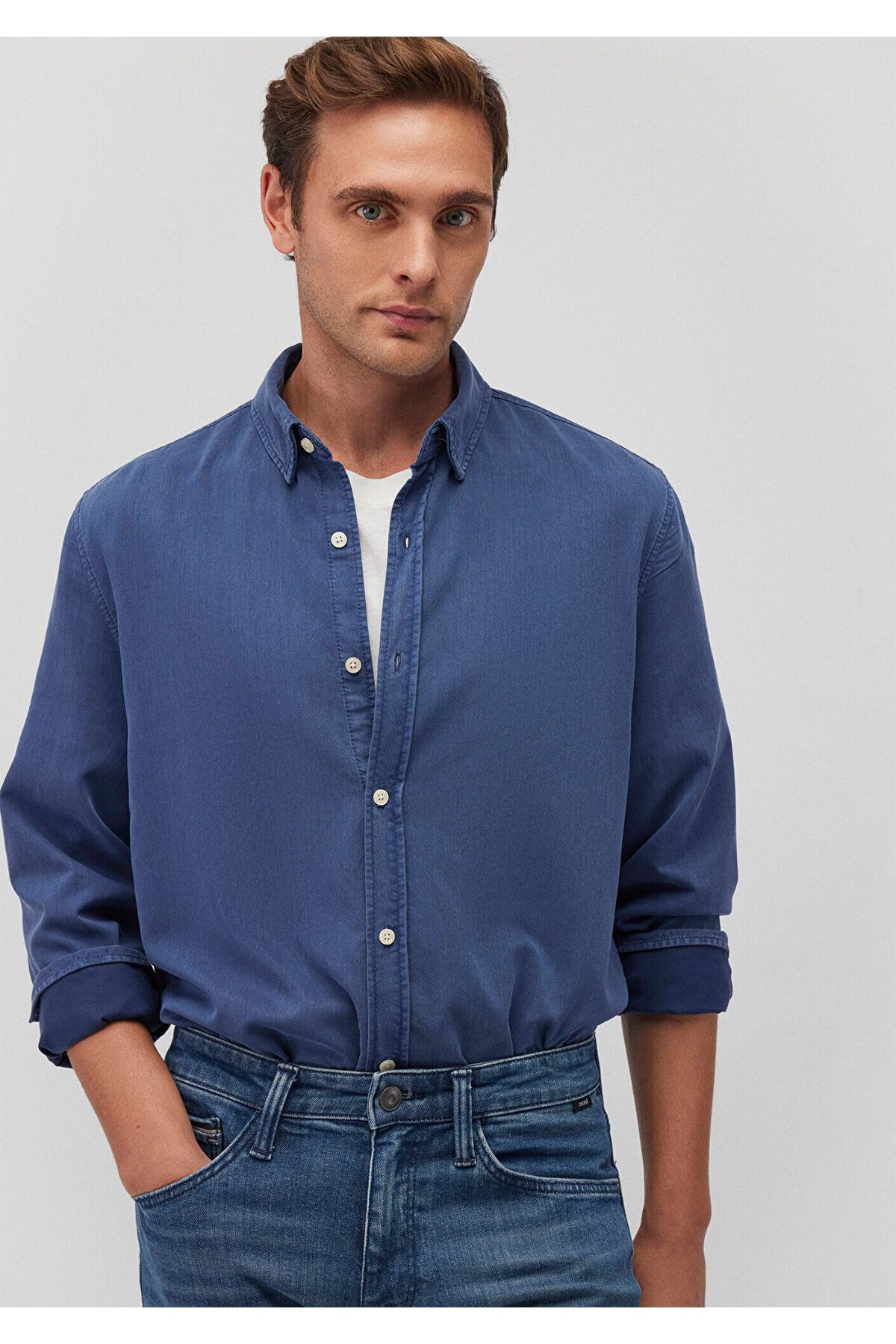 پیراهن Tencel Tm لیوسل تناسب معمولی / برش معمولی 0211232-87737 Mavi