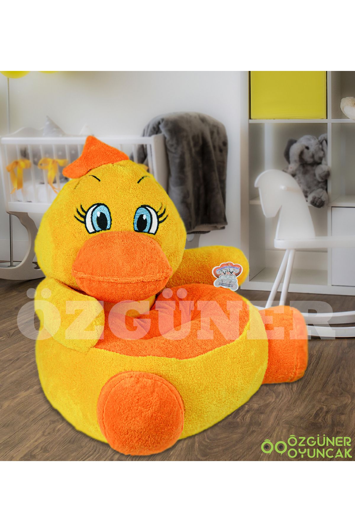 ÖZGÜNER-Plush Duck Chick Baby and Kids Chair 2