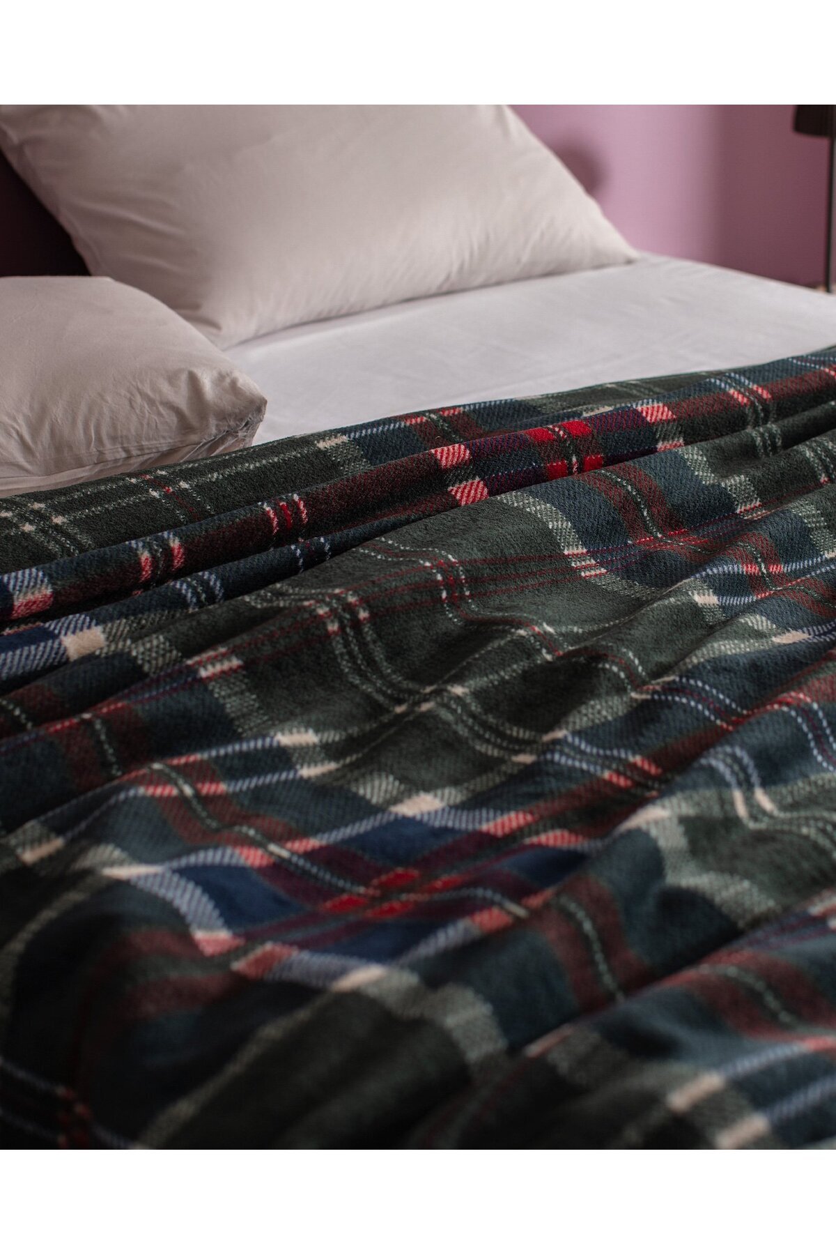 Madame Coco-Tignes Welsoft Fleecedecke mit Aufdruck, Einzelbett, Dunkelgrün 2