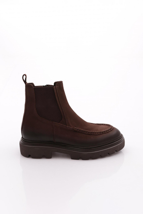 Dgn Erkek Strech Detaylı Bot Hakiki Deri Kahve Nubuk 35210623210