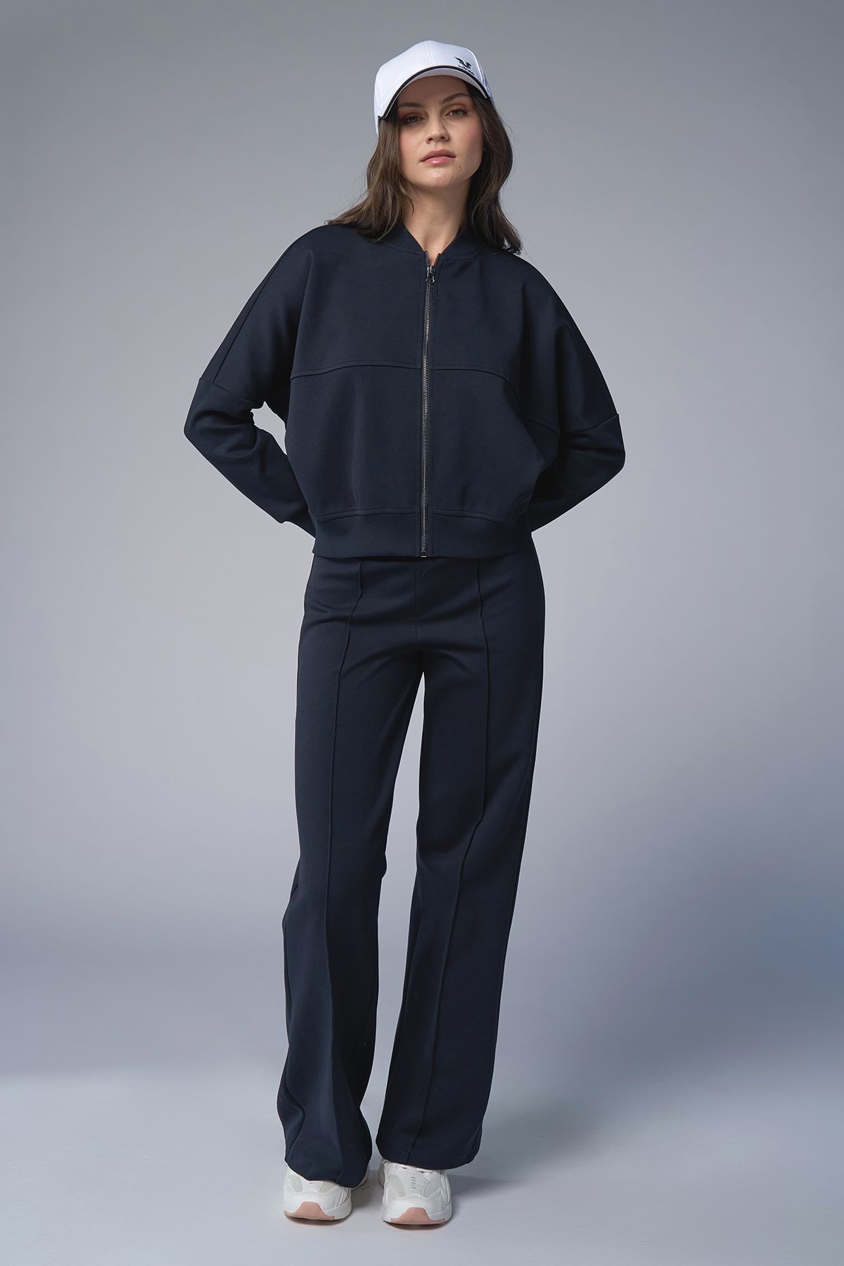 bilcee Kadın Koyu Lacivert Fashion Eşofman Takım 4578
