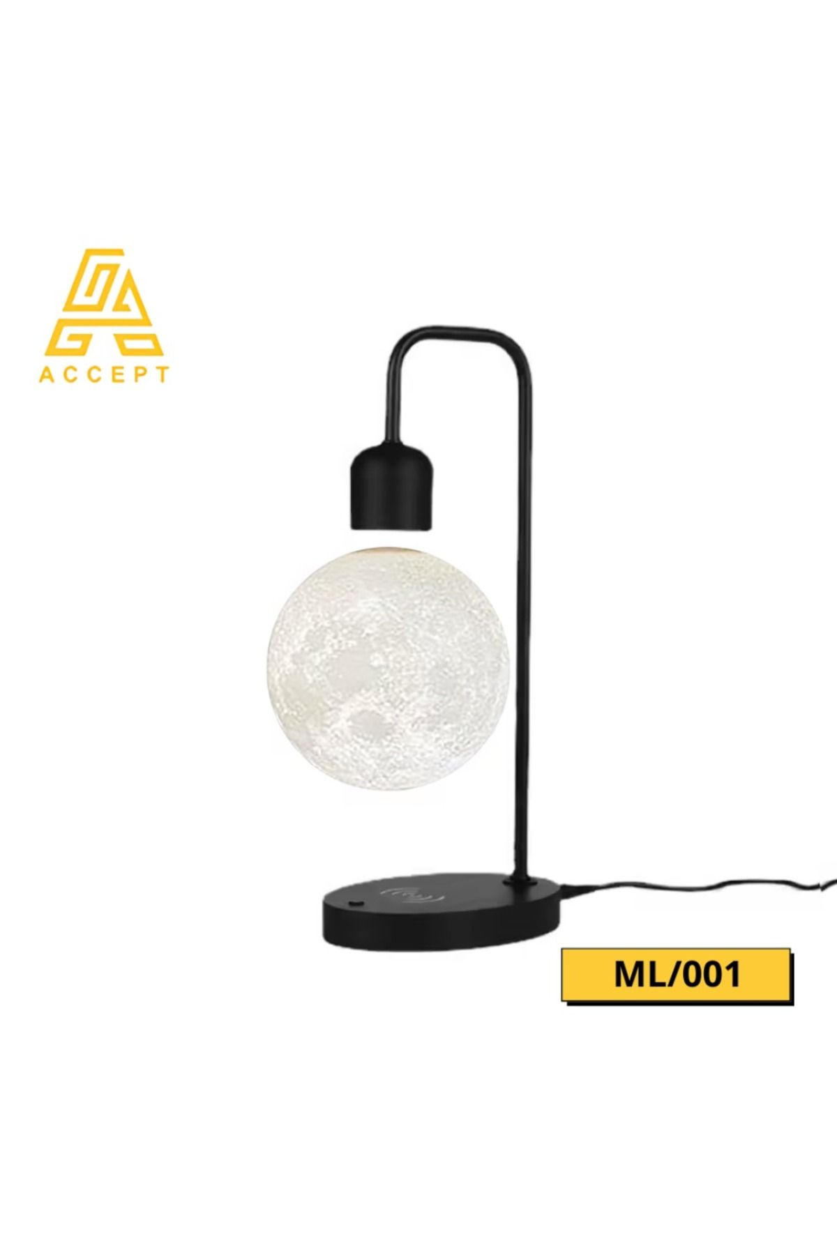 Generica-Magnetic floating moon lamp with touch control, white light color 3