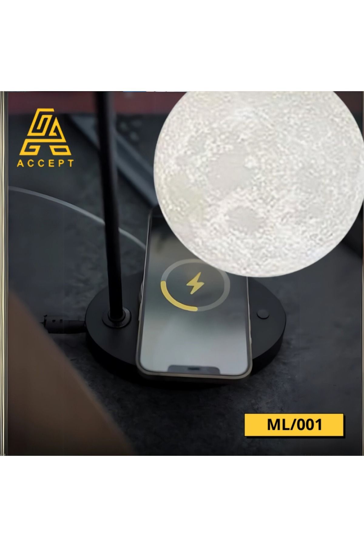 Generica-Magnetic floating moon lamp with touch control, white light color 2