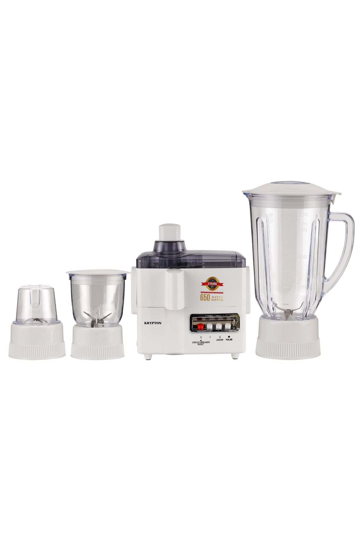 KRYPTON-4-in-1 Juicer & Food Processor, 650W, 2-Speed Pulse, 1.8L Jar, Blender, Chopper, Grinder, Mincer 2