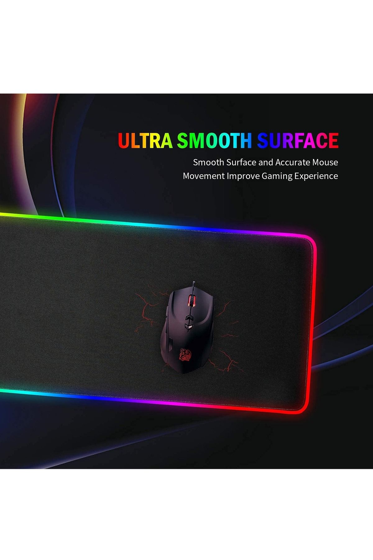 FlashHawk-Large RGB Gaming Mousepad with Nonslip Base 14 Kinds of RGB Lights Mode for Live Broadcasting 2