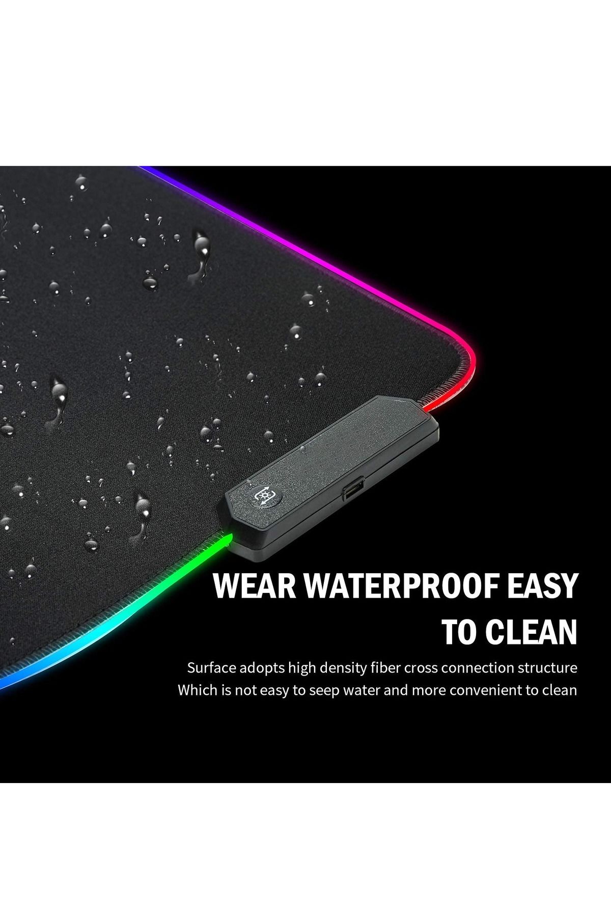 FlashHawk-Large RGB Gaming Mousepad with Nonslip Base 14 Kinds of RGB Lights Mode for Live Broadcasting 5