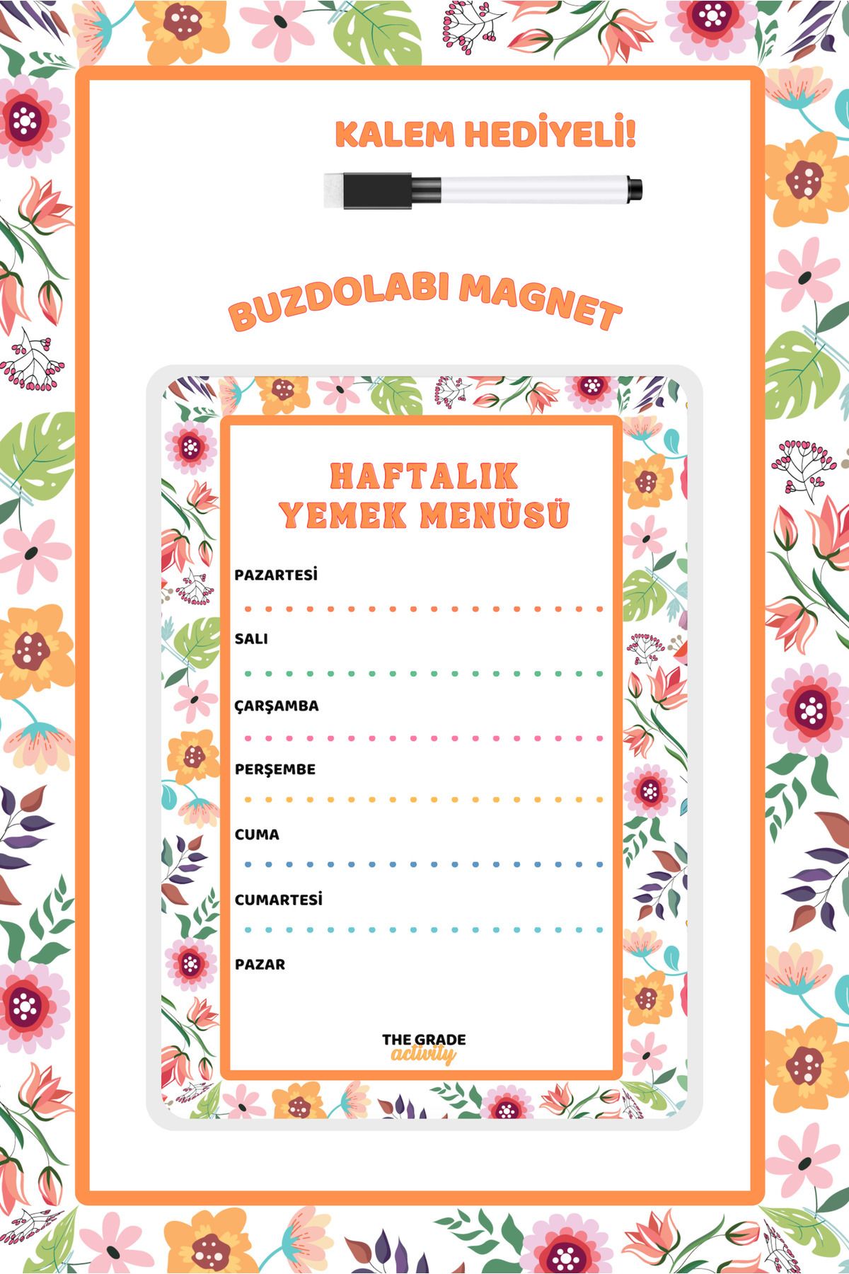 The Grade-Summer-Sil Notepad Meal Menu Refrigerator Notepad.Magnetic Refrigerator Notepad.Magnet Notepad.21X15Cm 1