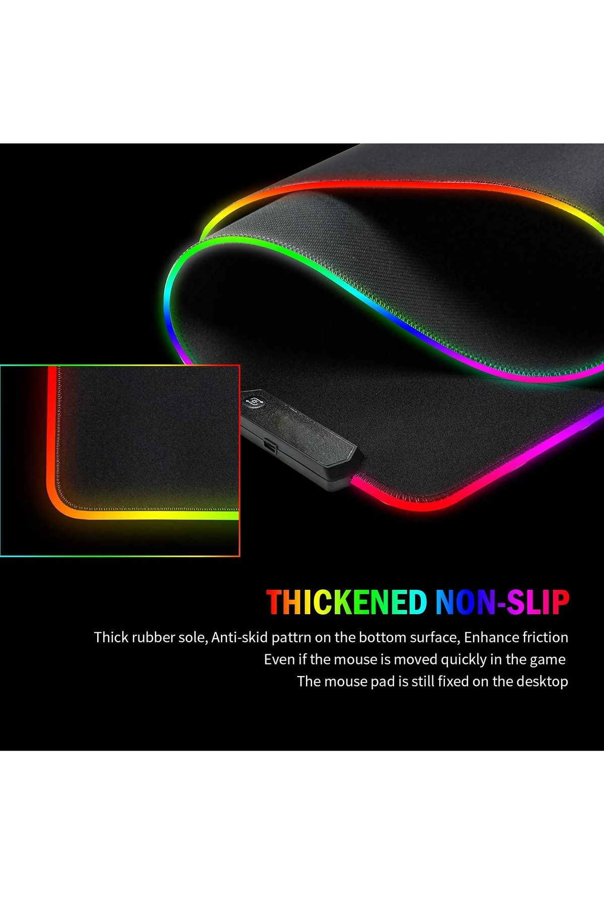 FlashHawk-Large RGB Gaming Mousepad with Nonslip Base 14 Kinds of RGB Lights Mode for Live Broadcasting 6