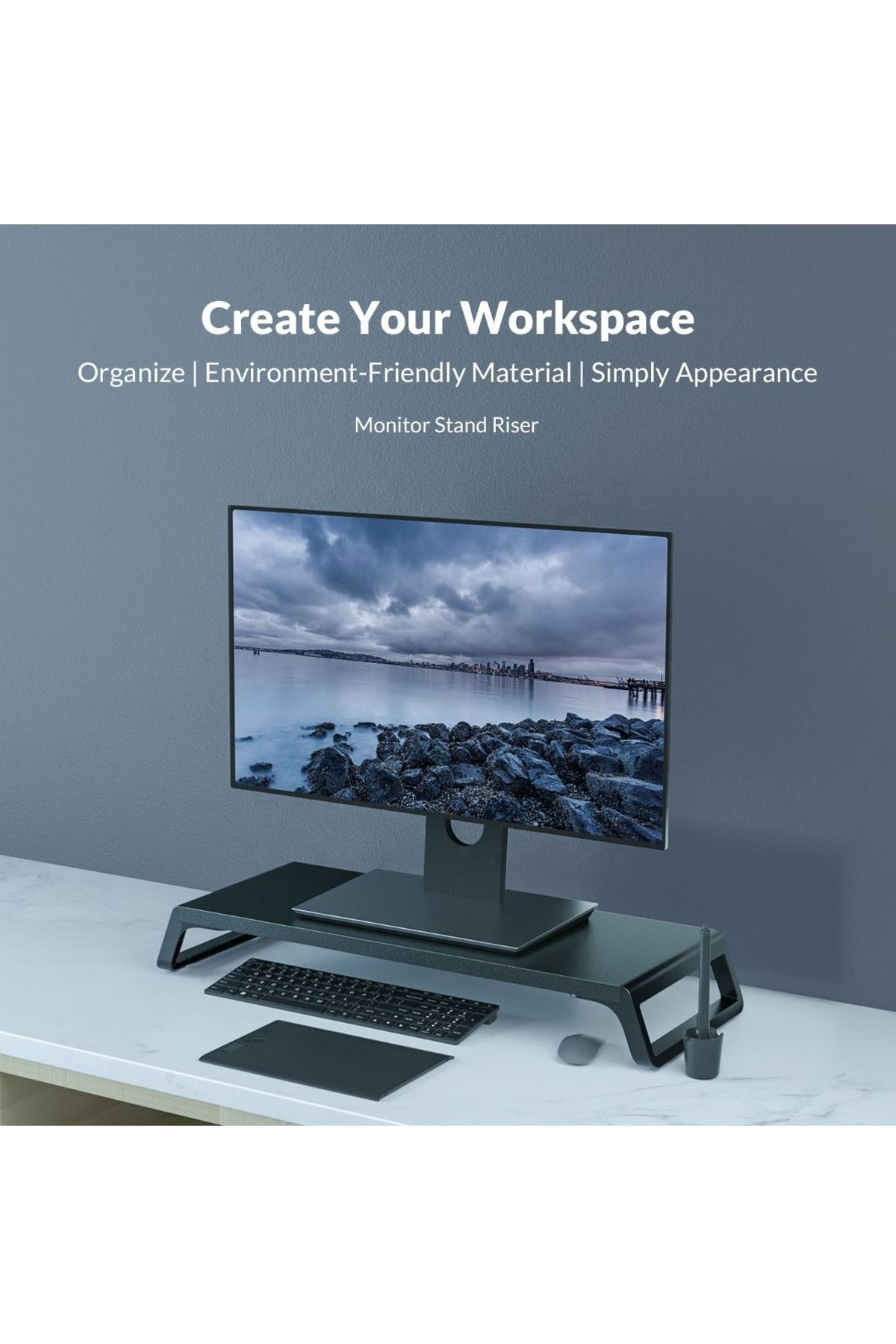 FlashHawk-Monitor Stand Riser,Computer Screen Riser for PC, Printer, Laptop 2