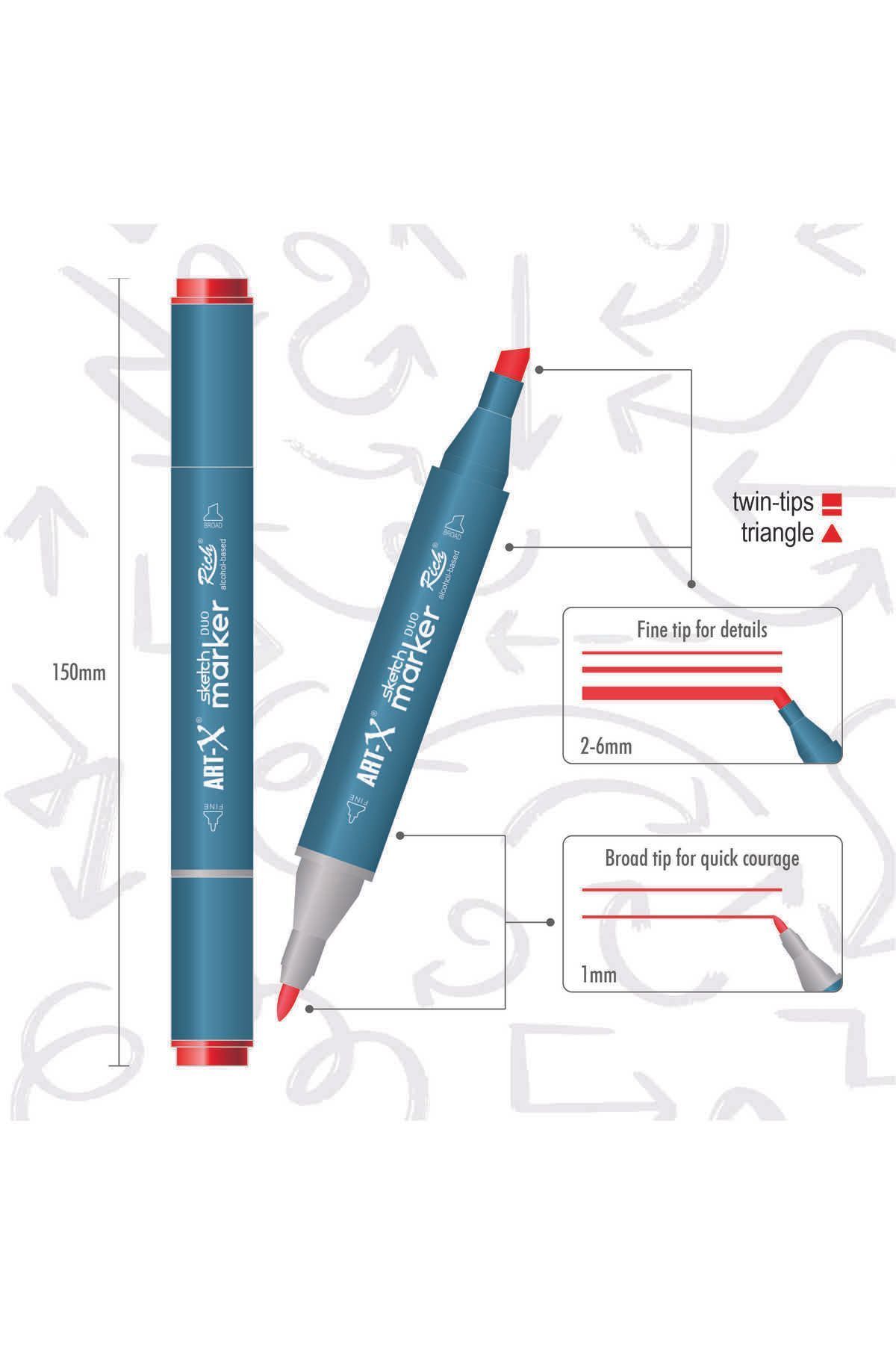 Rich-Double Sided Art-X Sketch Marker Pen No:193 7