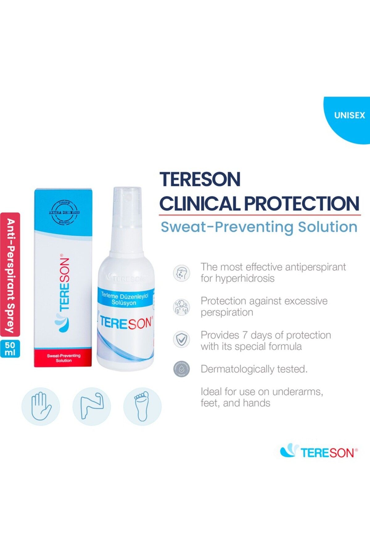 Tereson-مضاد فعال للتعرق لليدين والقدمين والإبطين 50 مل 3