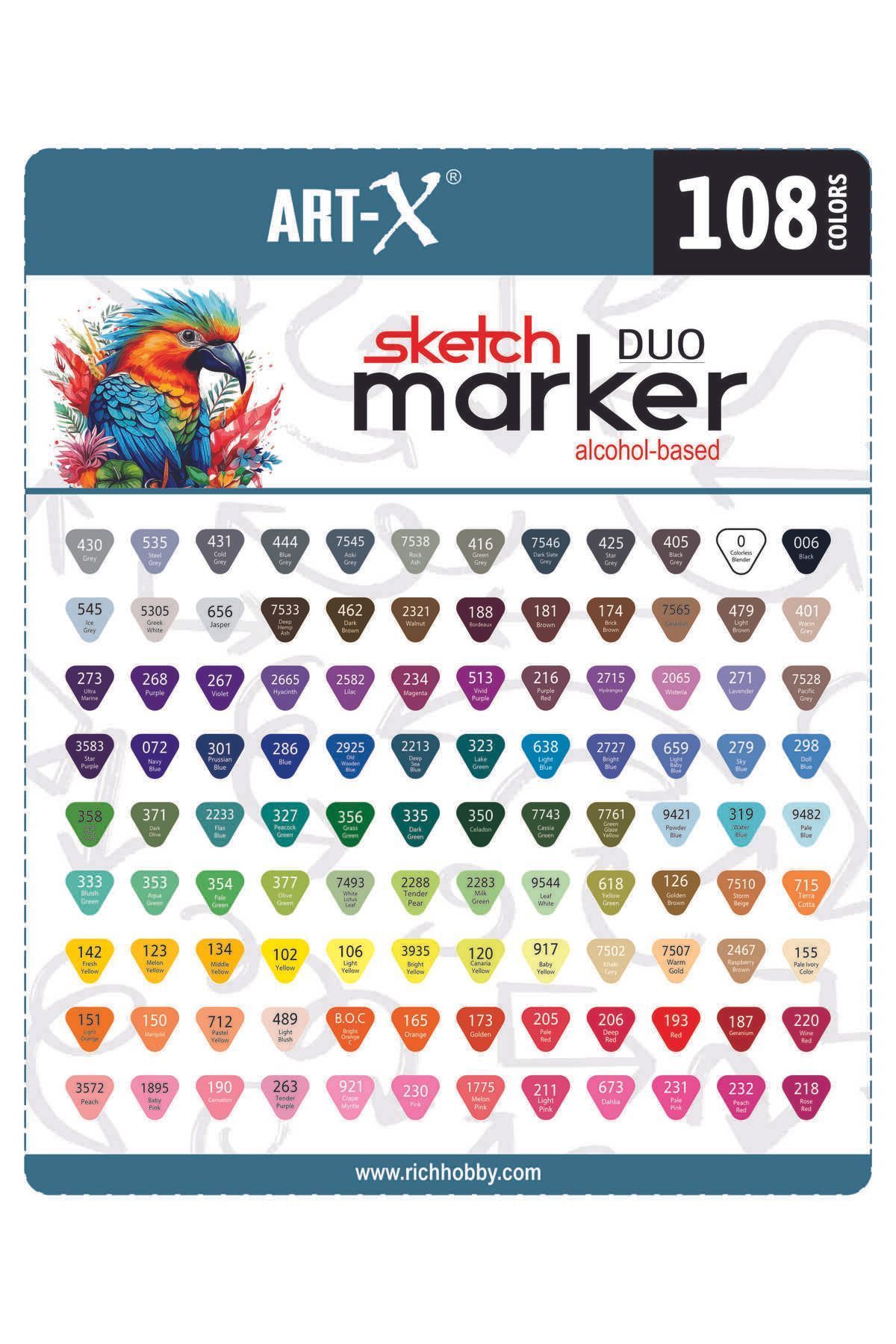 Rich-Double Sided Art-X Sketch Marker Pen No:193 8