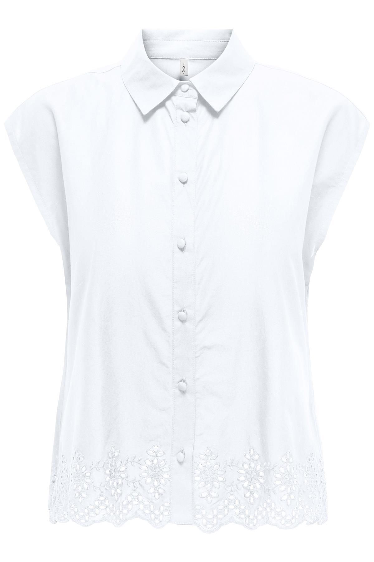 ONLY-قميص ONLLOU LIFE EMB S/S PTM أبيض 2