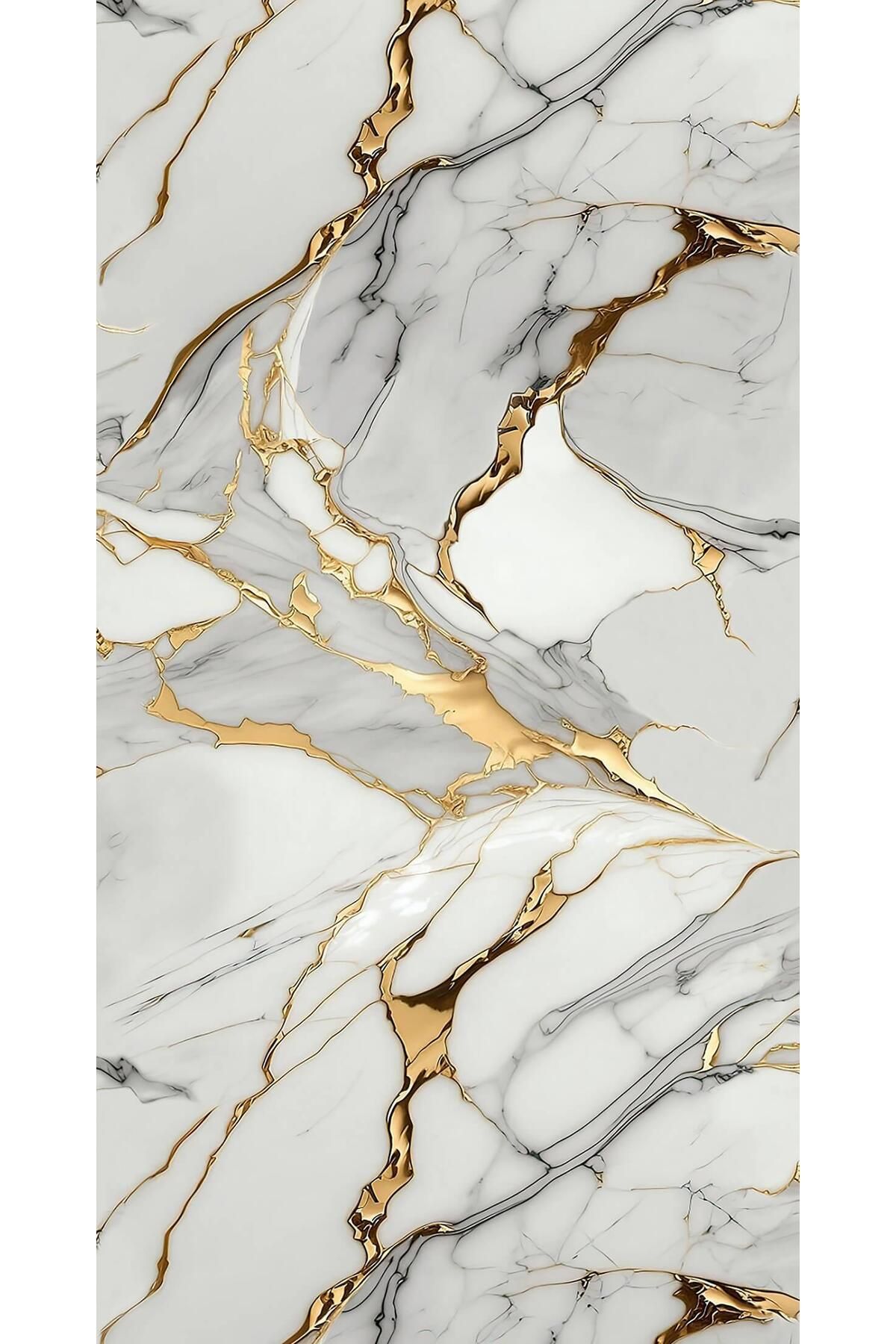 30x60 Cm Beyaz Gold Mermer Desenli Kendinden Yapışkanlı Mutfak Banyo Wc Kaplama Pvc Duvar Panel