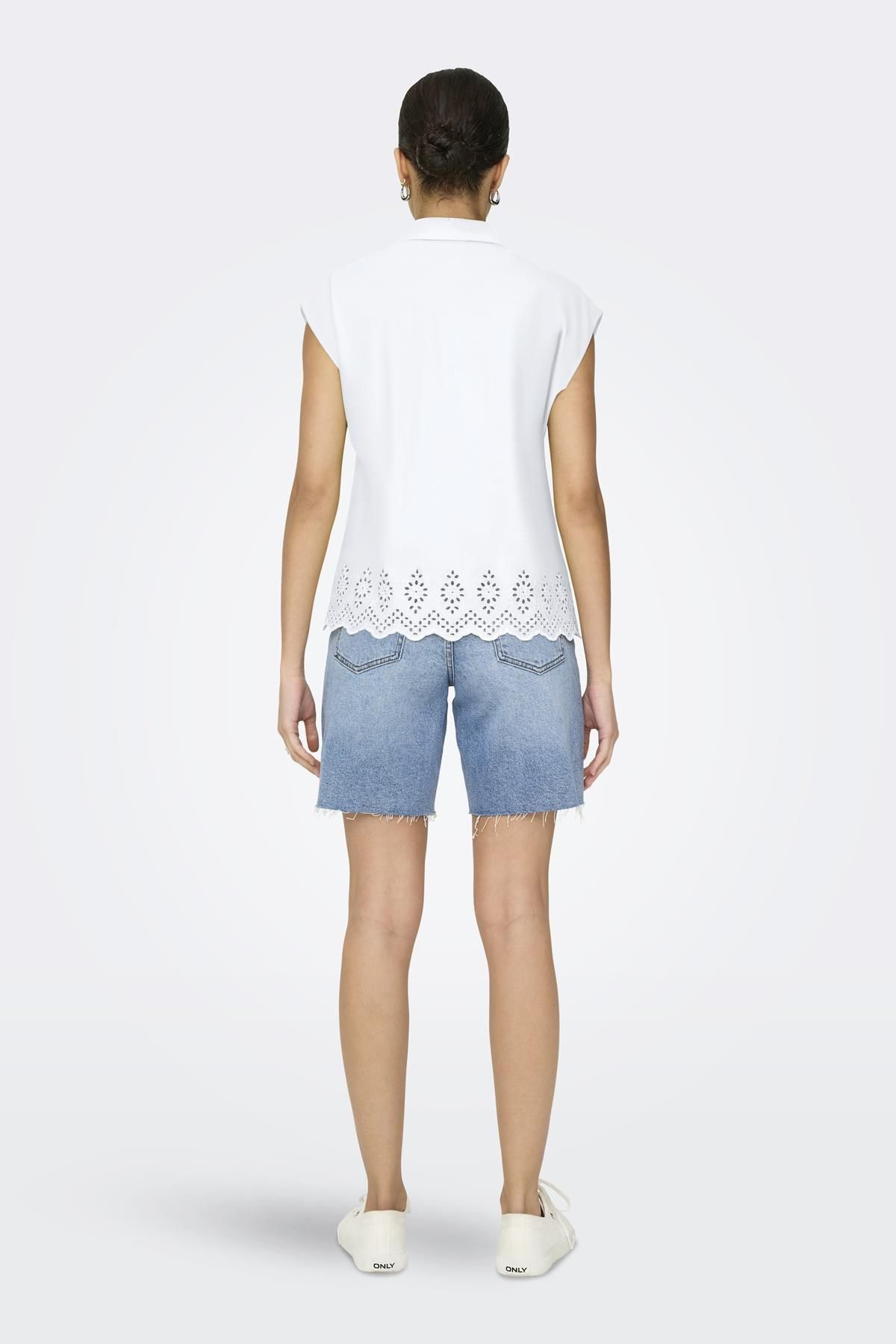ONLY-قميص ONLLOU LIFE EMB S/S PTM أبيض 4