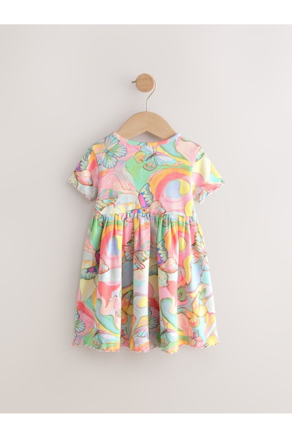 Next Baby-100% Cotton Rainbow Print Short Sleeve Dress 4