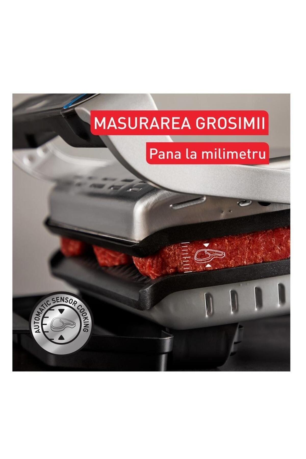 TEFAL-Gratar electric TEFAL OptiGrill+ XL GC728D10, 2000 W, 9 programe automate, (Argintiu/Negru) 6