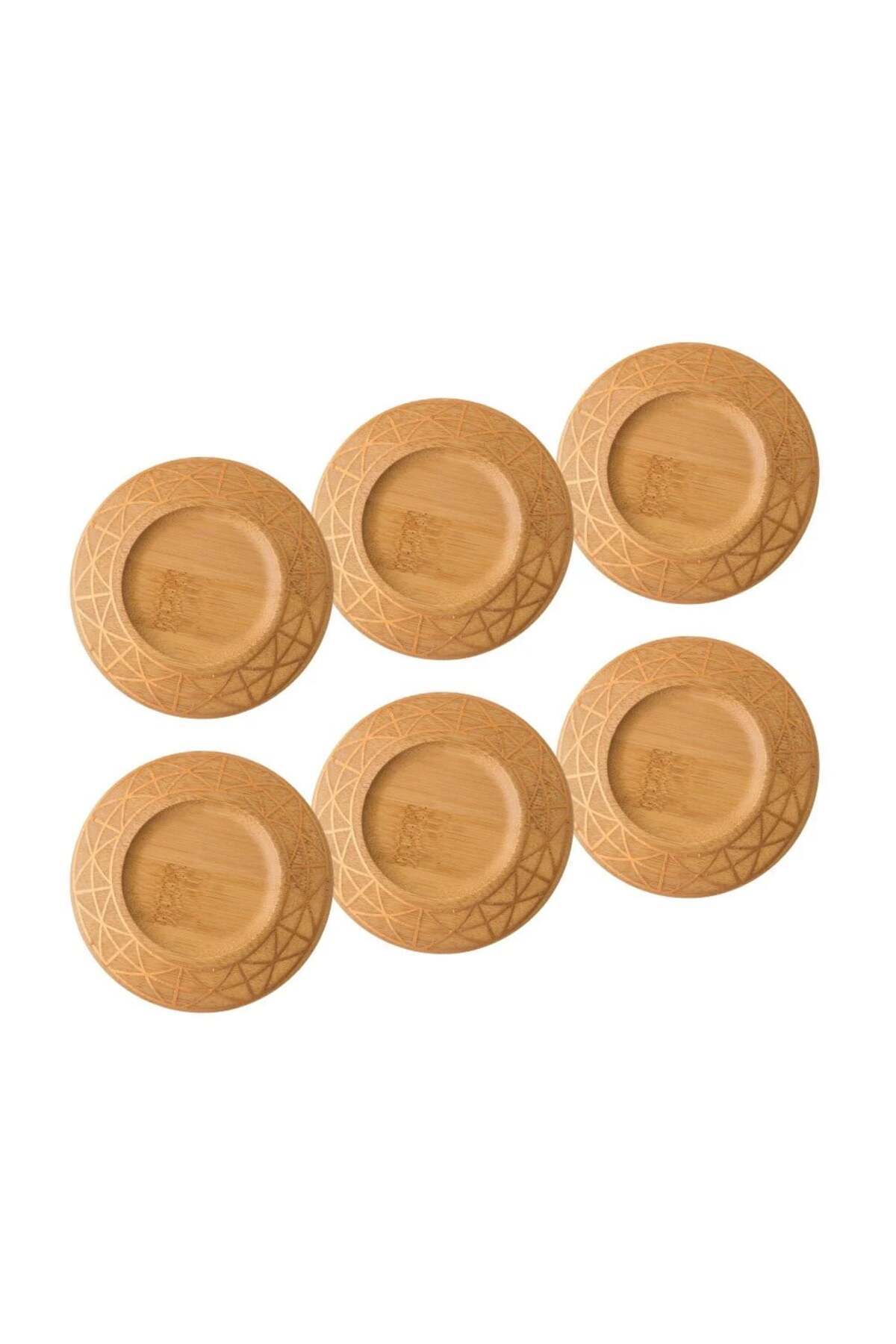 HIC-Wooden small plate set of 6 pieces Size 10cm 2
