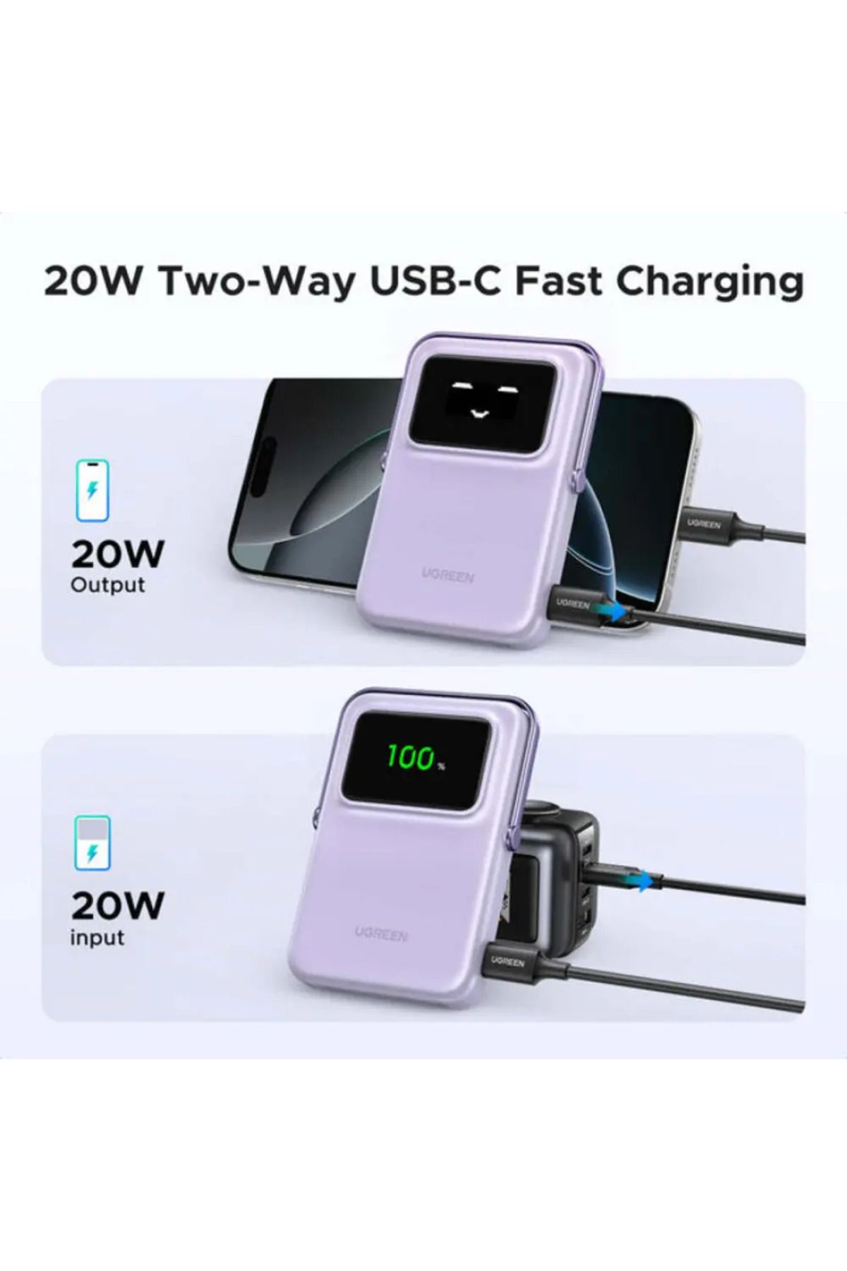 Ugreen-Uno 15W Qi2 Magsafe Compatible Power Bank 10000mAh, 15W with Foldable Stand, Compatible for iPhone 2