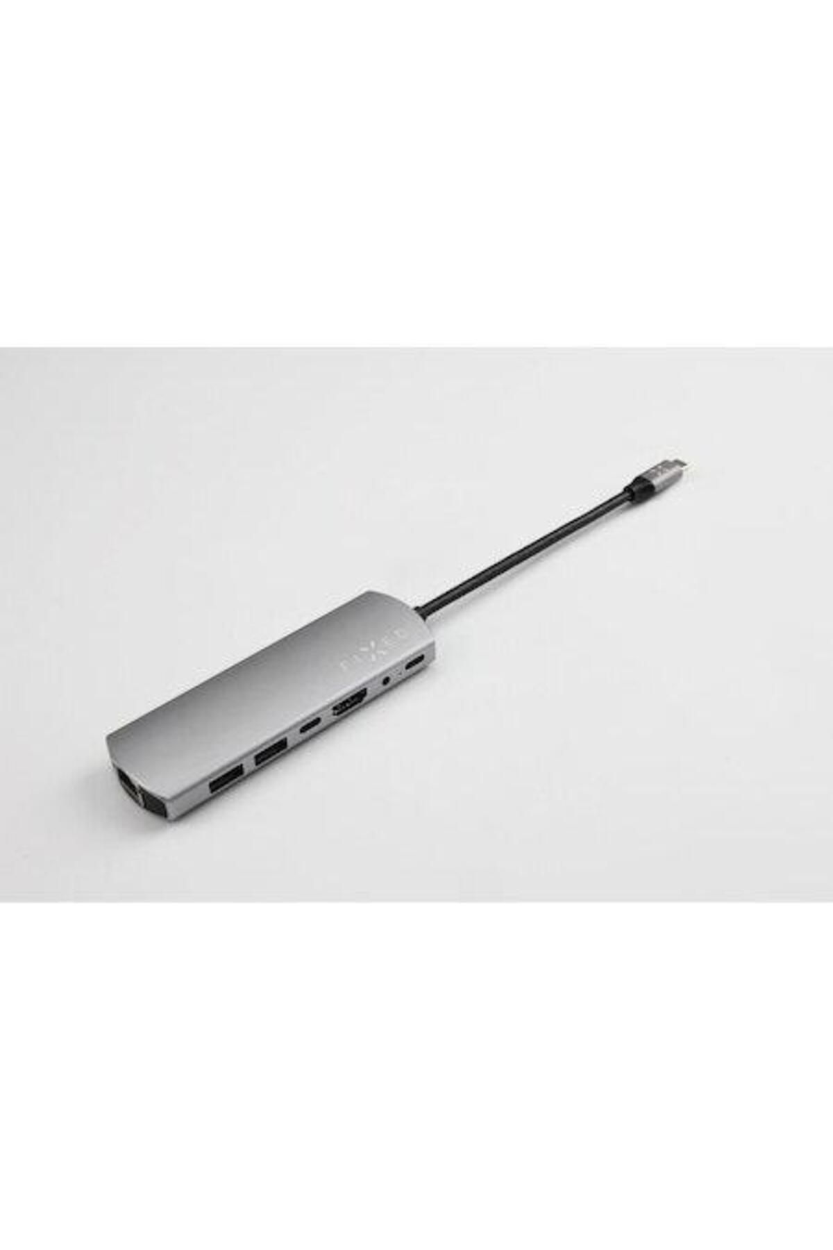 FIXED-Hub USB Fixed Multiport 7 in 1, USB 3.0, Ethernet RJ45, HDMI 4K, Audio 3,5 mm, Aluminium, PD 100W 5