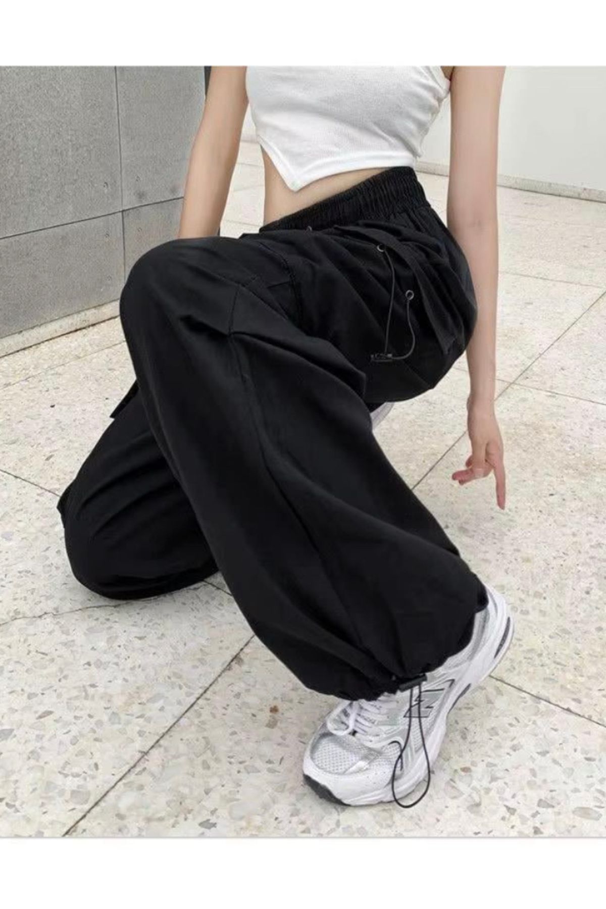 Peripeti-Cargo Pocketed Trousers with Elasticized Legs and Waist 3