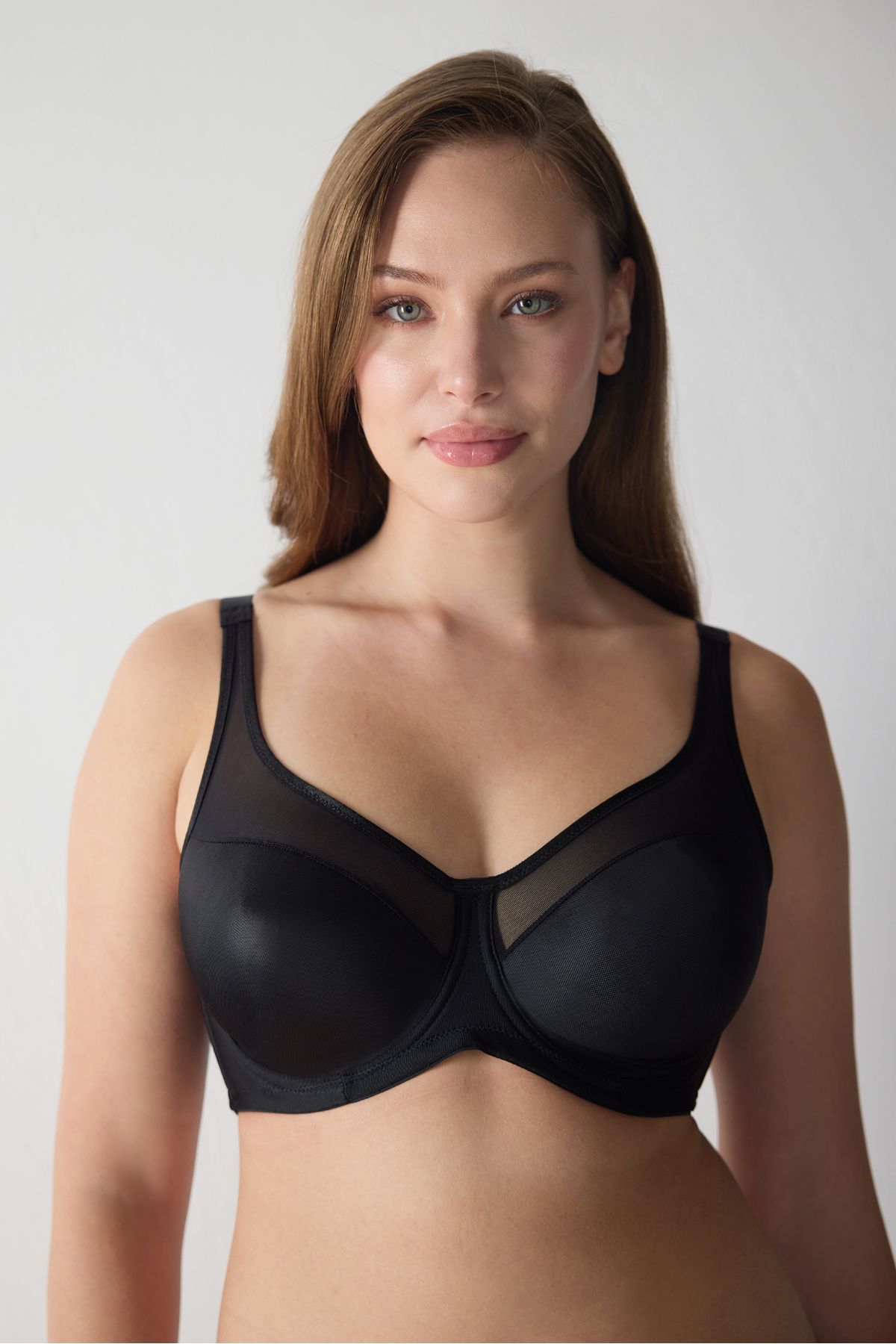 Magic Form-Satin Tulle Underwire Plus Size Push up Bra 3