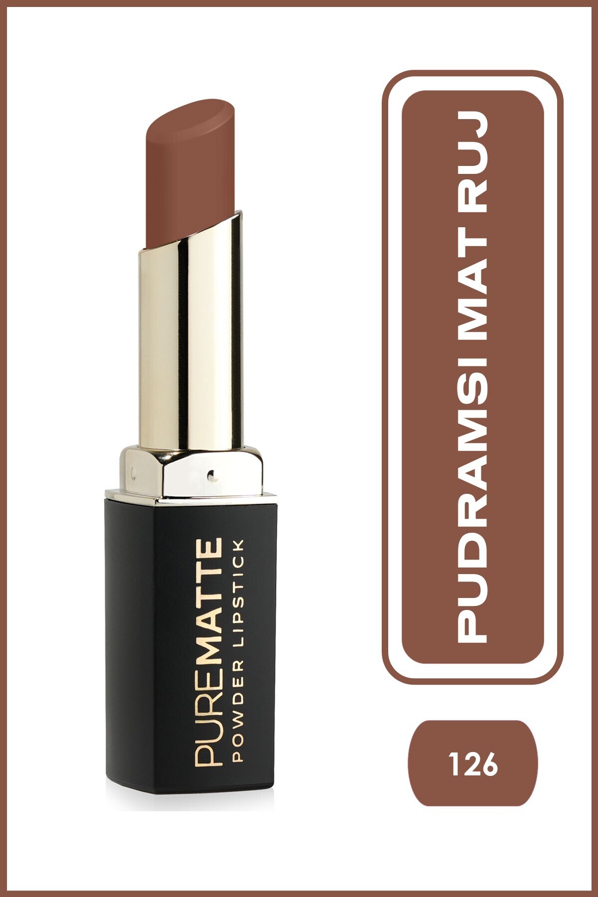 Golden Rose Pure Matte Powder Lipstick No: 126 - Nemlendirici Pudramsı Mat Ruj - Fiyatı, Yorumları